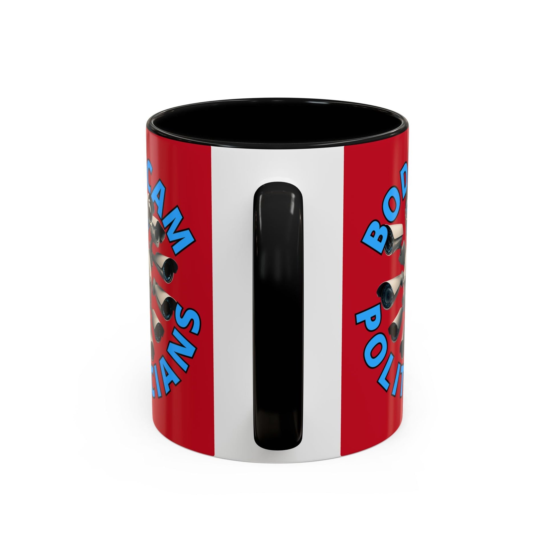 Bodycam the Politicians Cameras Red Accent Mug by cypherpunkgear.com – cypherpunkgear.com | Cypherpunk Merch