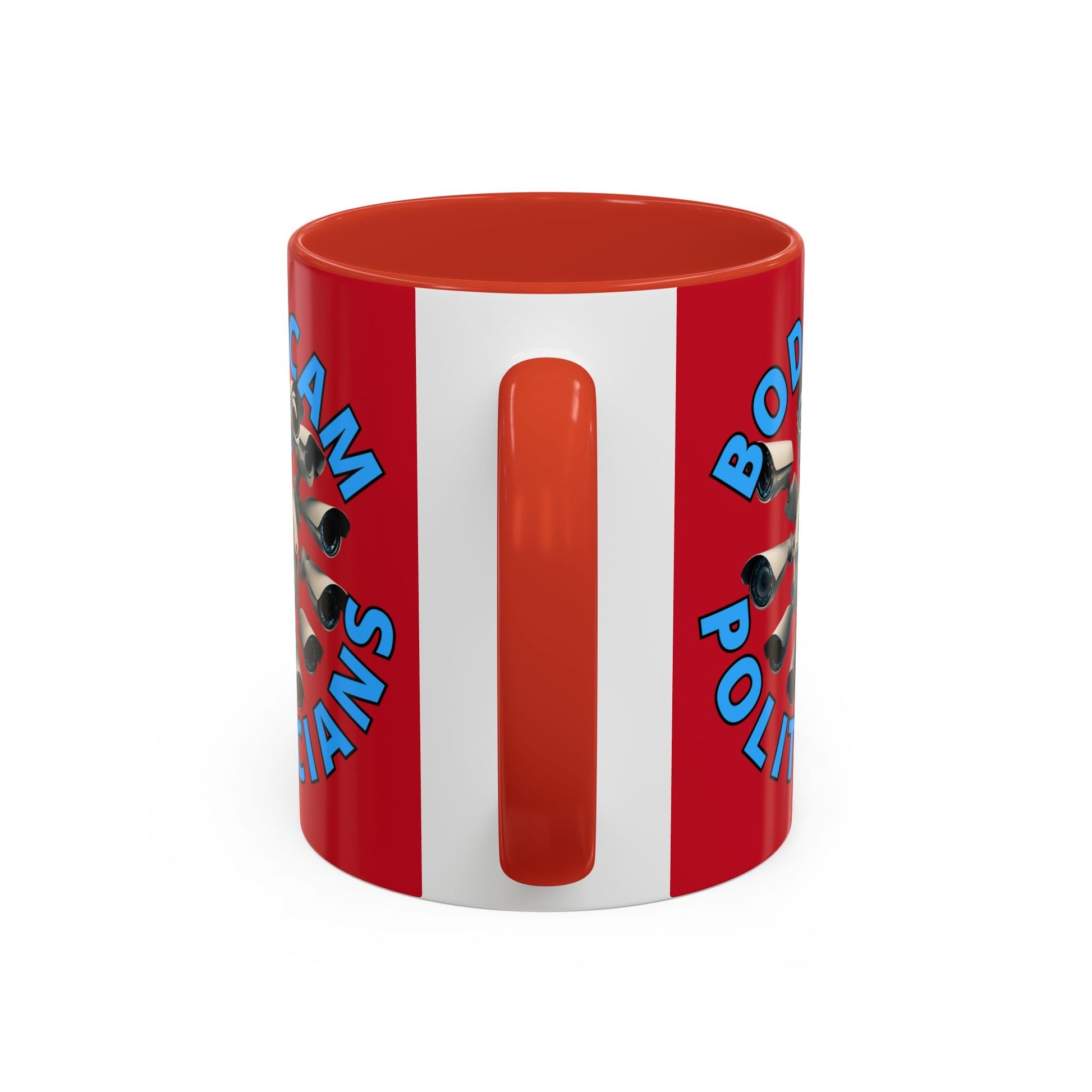 Bodycam the Politicians Cameras Red Accent Mug by cypherpunkgear.com – cypherpunkgear.com | Cypherpunk Merch