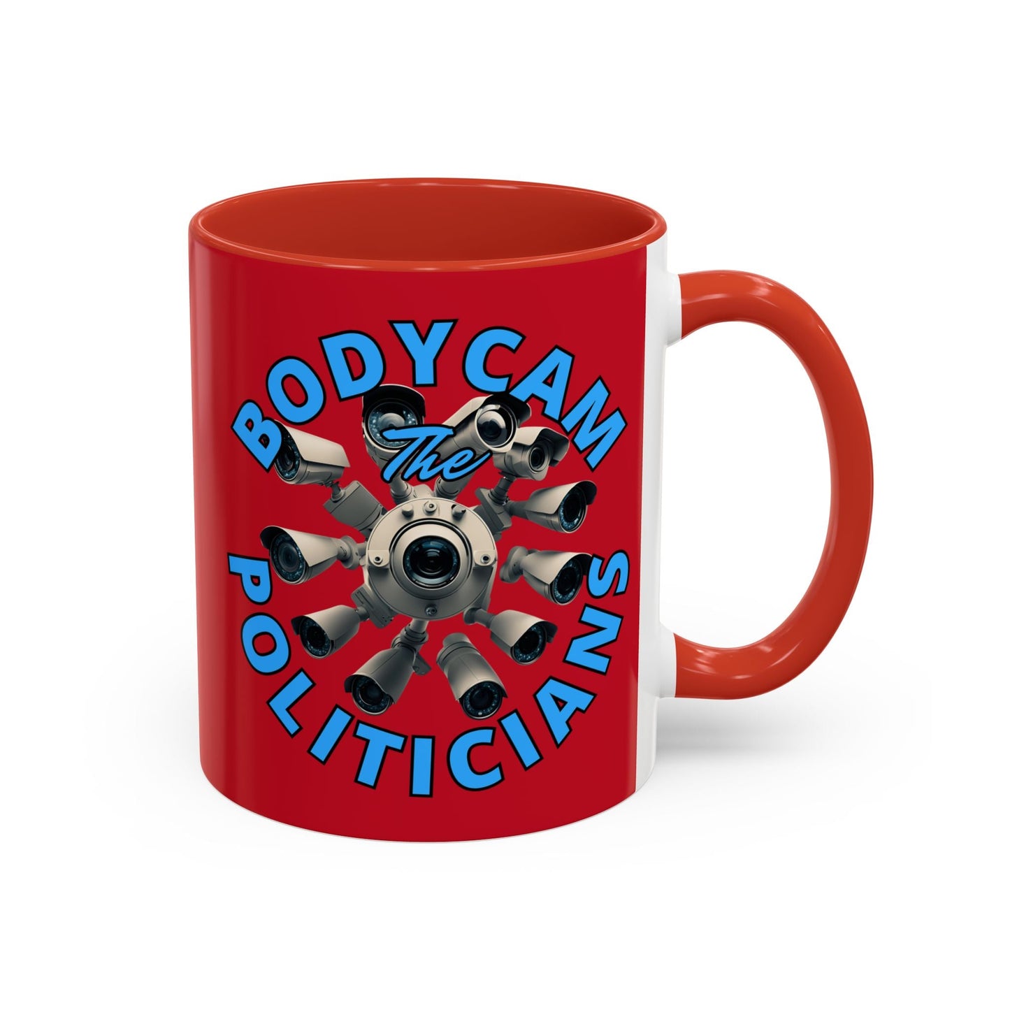 Bodycam the Politicians Cameras Red Accent Mug by cypherpunkgear.com – cypherpunkgear.com | Cypherpunk Merch
