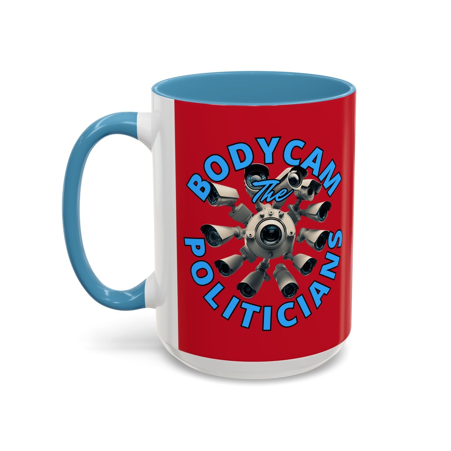 Bodycam the Politicians Cameras Red Accent Mug by cypherpunkgear.com – cypherpunkgear.com | Cypherpunk Merch