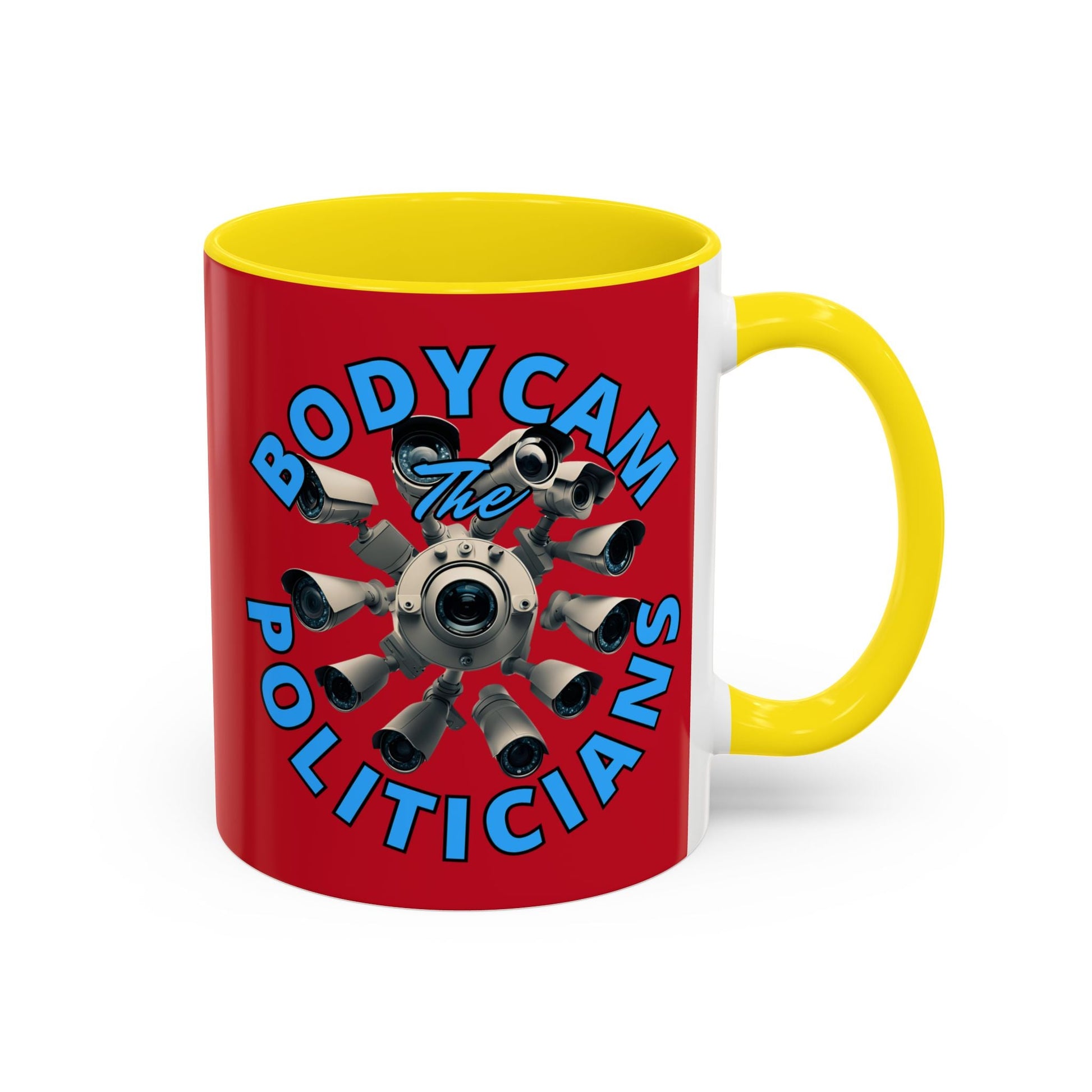 Bodycam the Politicians Cameras Red Accent Mug by cypherpunkgear.com – cypherpunkgear.com | Cypherpunk Merch