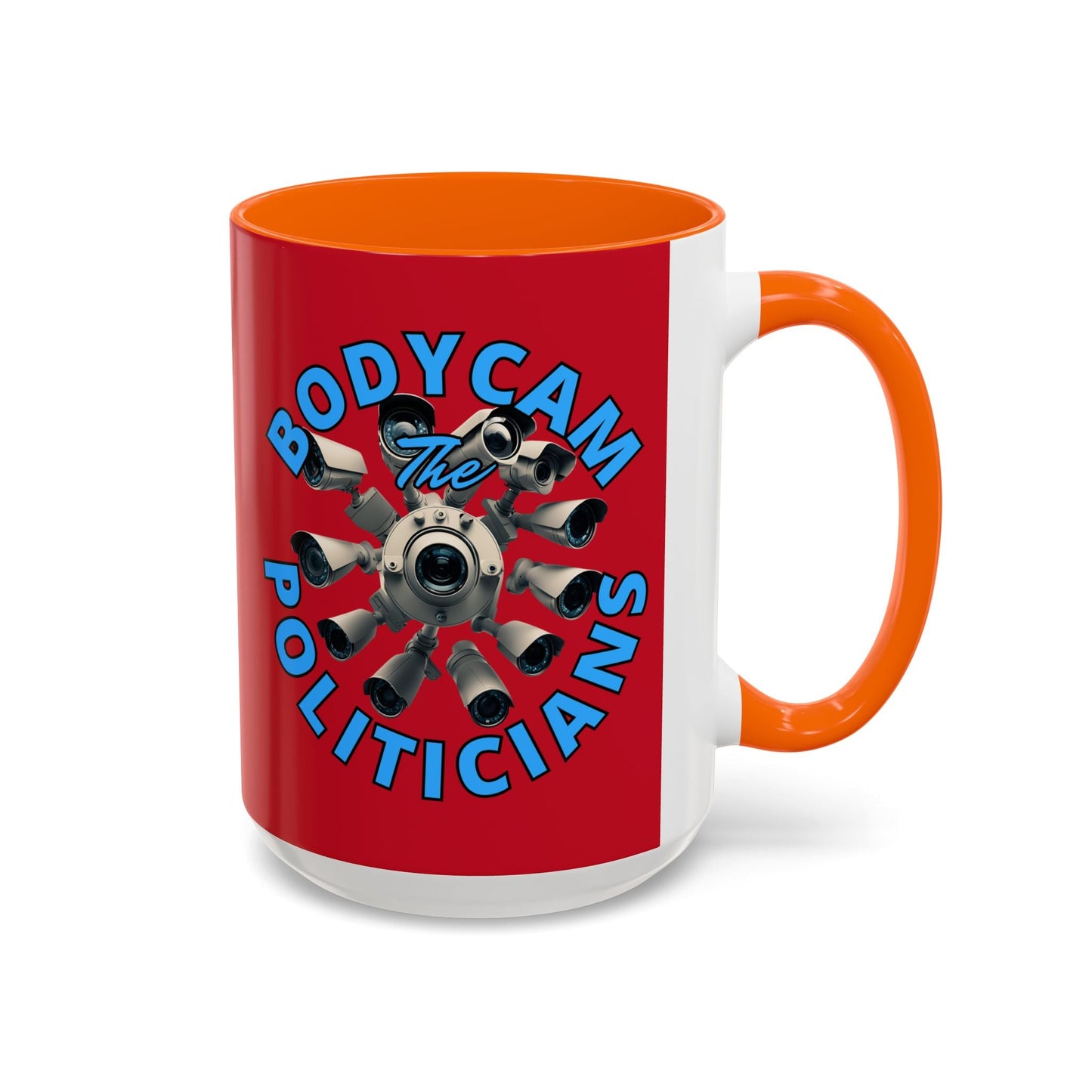 Bodycam the Politicians Cameras Red Accent Mug by cypherpunkgear.com – cypherpunkgear.com | Cypherpunk Merch