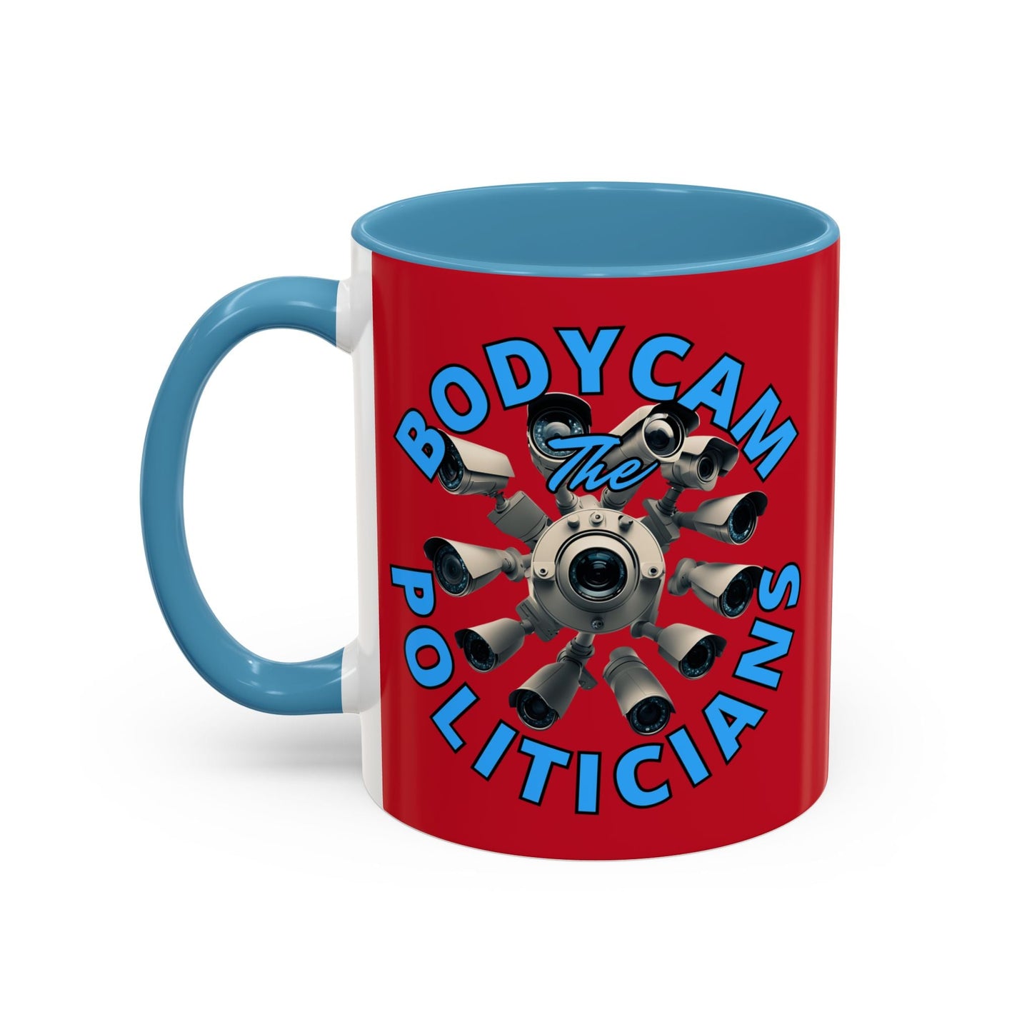 Bodycam the Politicians Cameras Red Accent Mug by cypherpunkgear.com – cypherpunkgear.com | Cypherpunk Merch