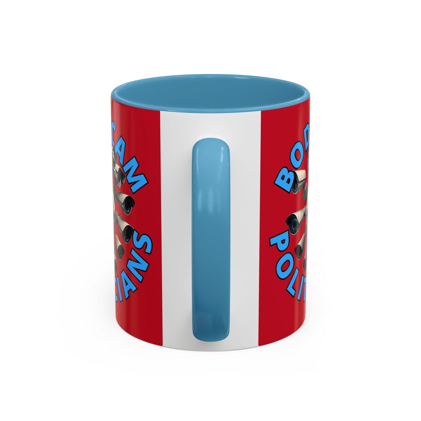 Bodycam the Politicians Cameras Red Accent Mug by cypherpunkgear.com – cypherpunkgear.com | Cypherpunk Merch