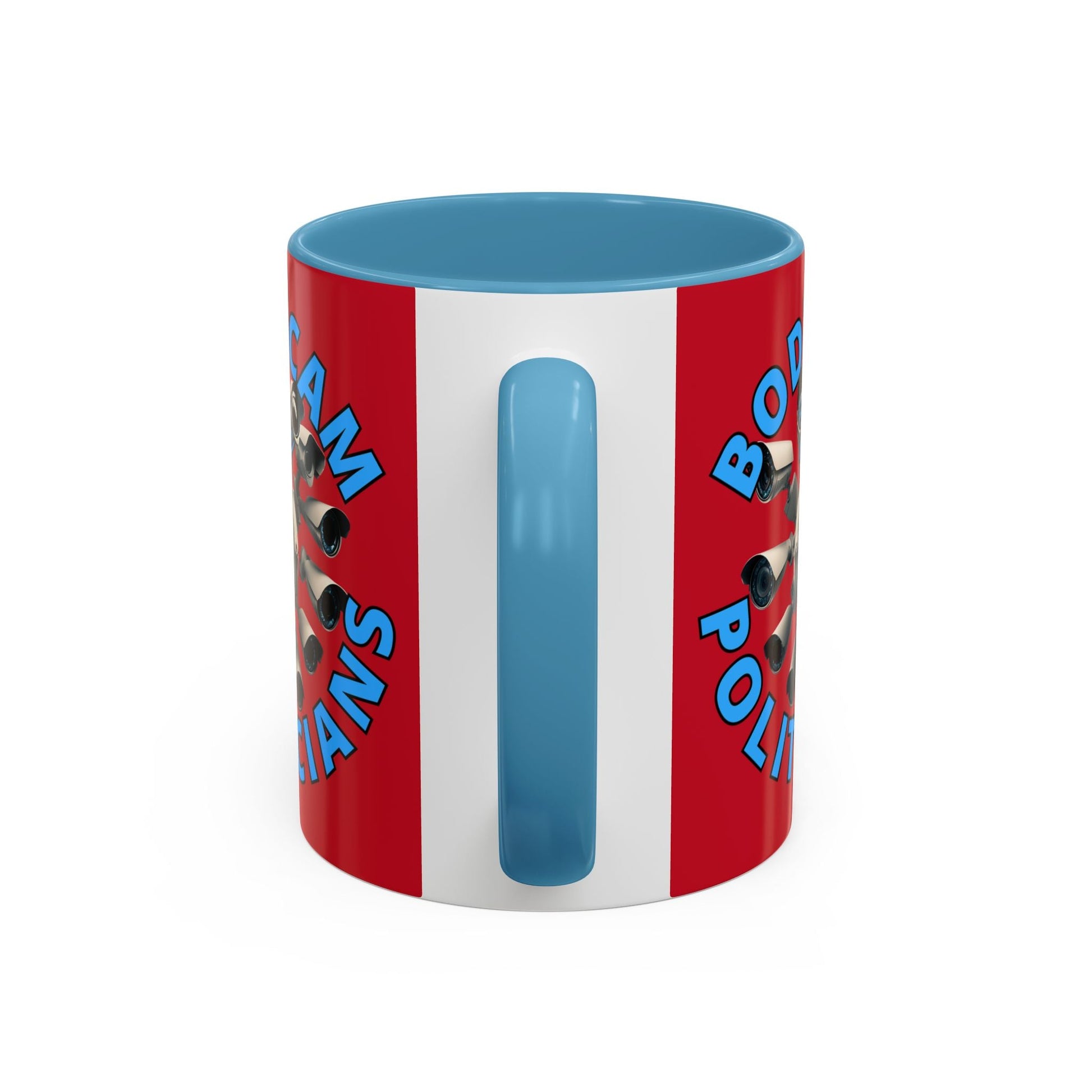 Bodycam the Politicians Cameras Red Accent Mug by cypherpunkgear.com – cypherpunkgear.com | Cypherpunk Merch
