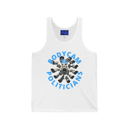 Bodycam the Politicians Cameras Unisex Jersey Tank Top by cypherpunkgear.com – cypherpunkgear.com | Cypherpunk Merch