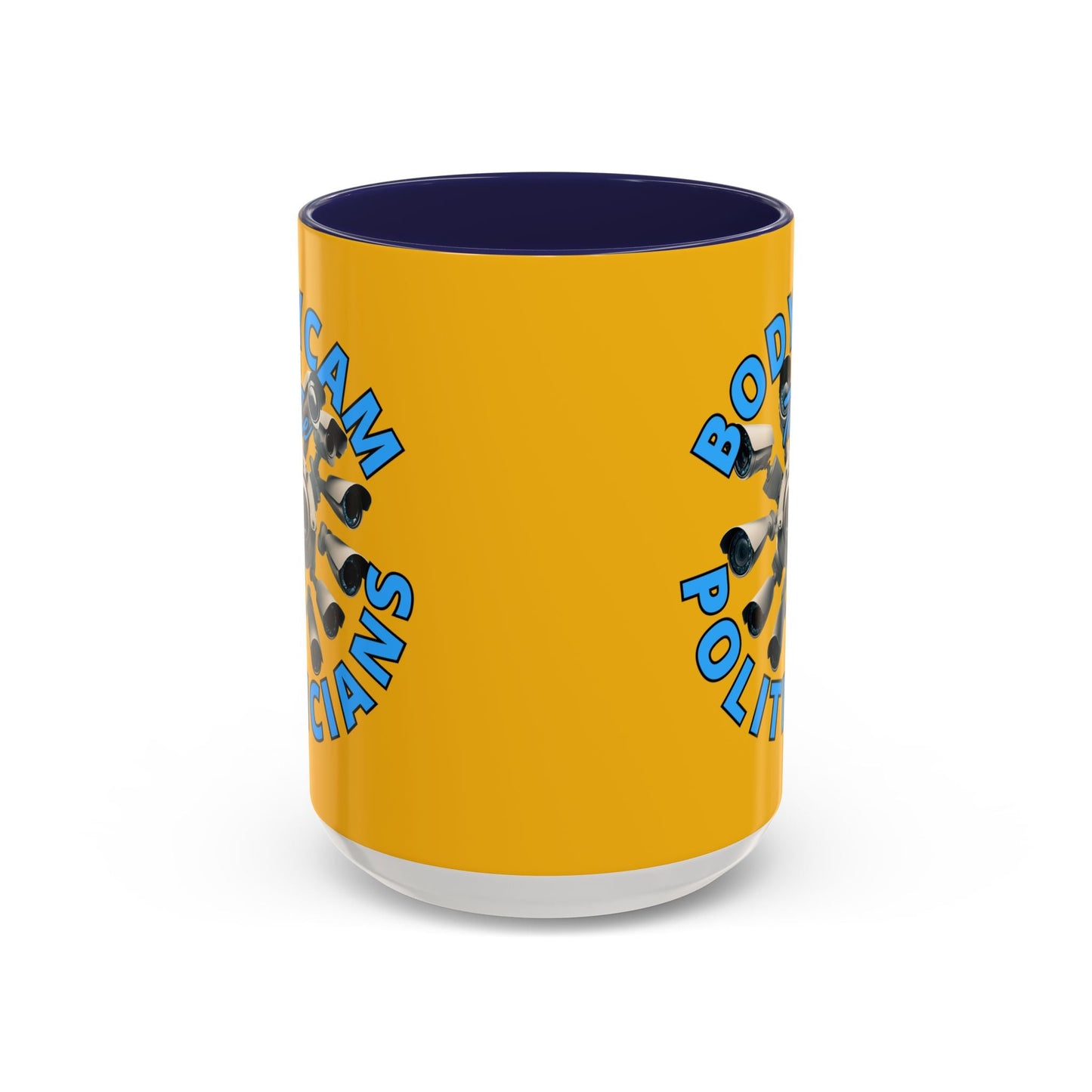Bodycam the Politicians Cameras Yellow Accent Mug by cypherpunkgear.com – cypherpunkgear.com | Cypherpunk Merch