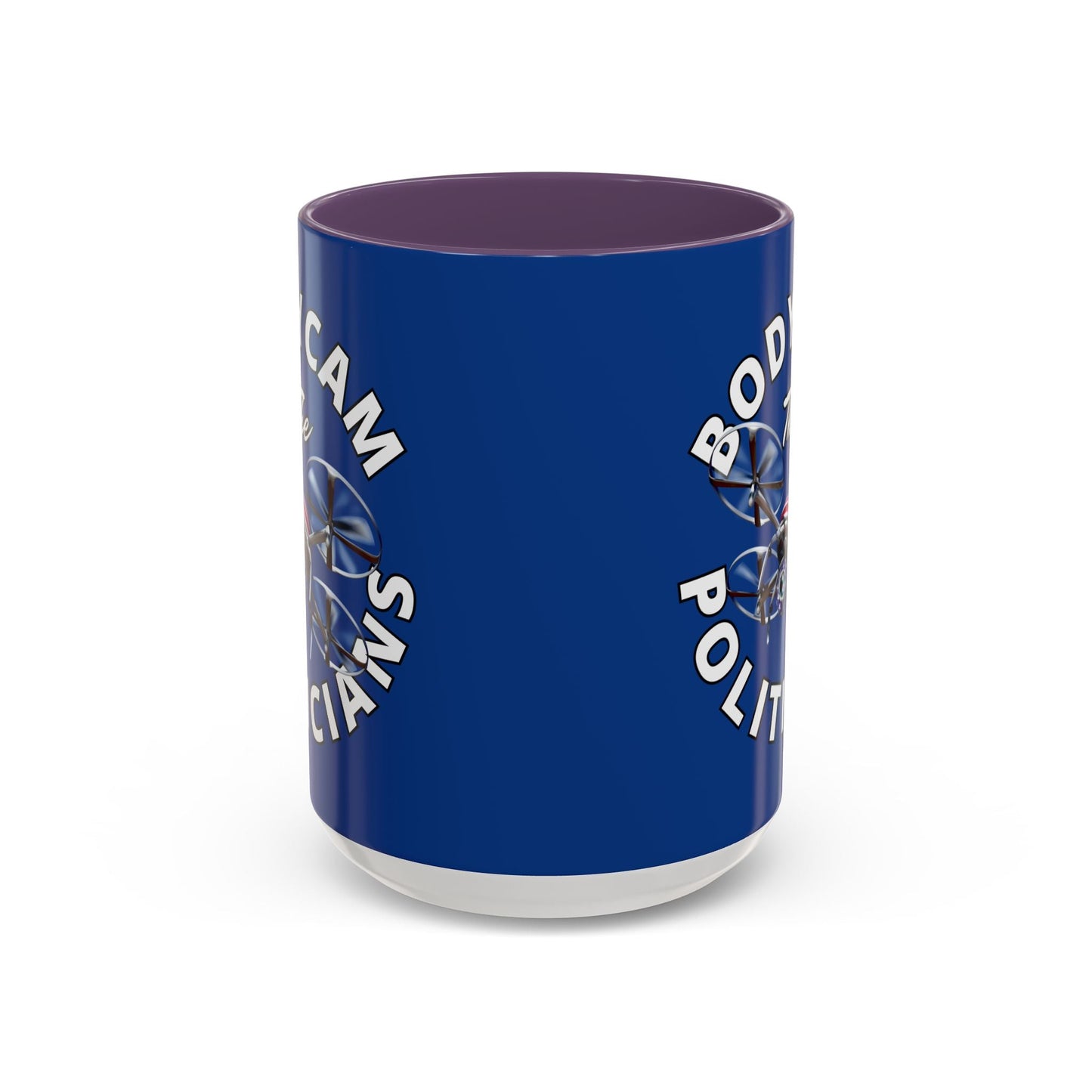 Bodycam the Politicians Drone Blue Accent Mug by cypherpunkgear.com – cypherpunkgear.com | Cypherpunk Merch