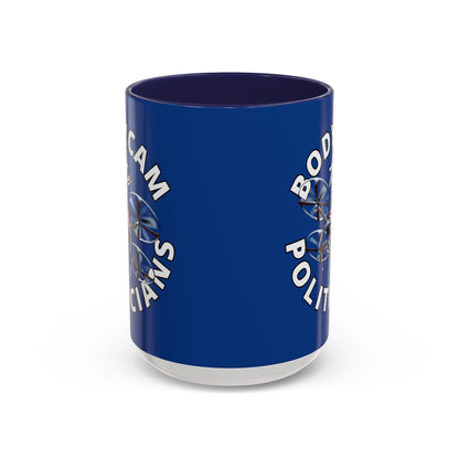 Bodycam the Politicians Drone Blue Accent Mug by cypherpunkgear.com – cypherpunkgear.com | Cypherpunk Merch