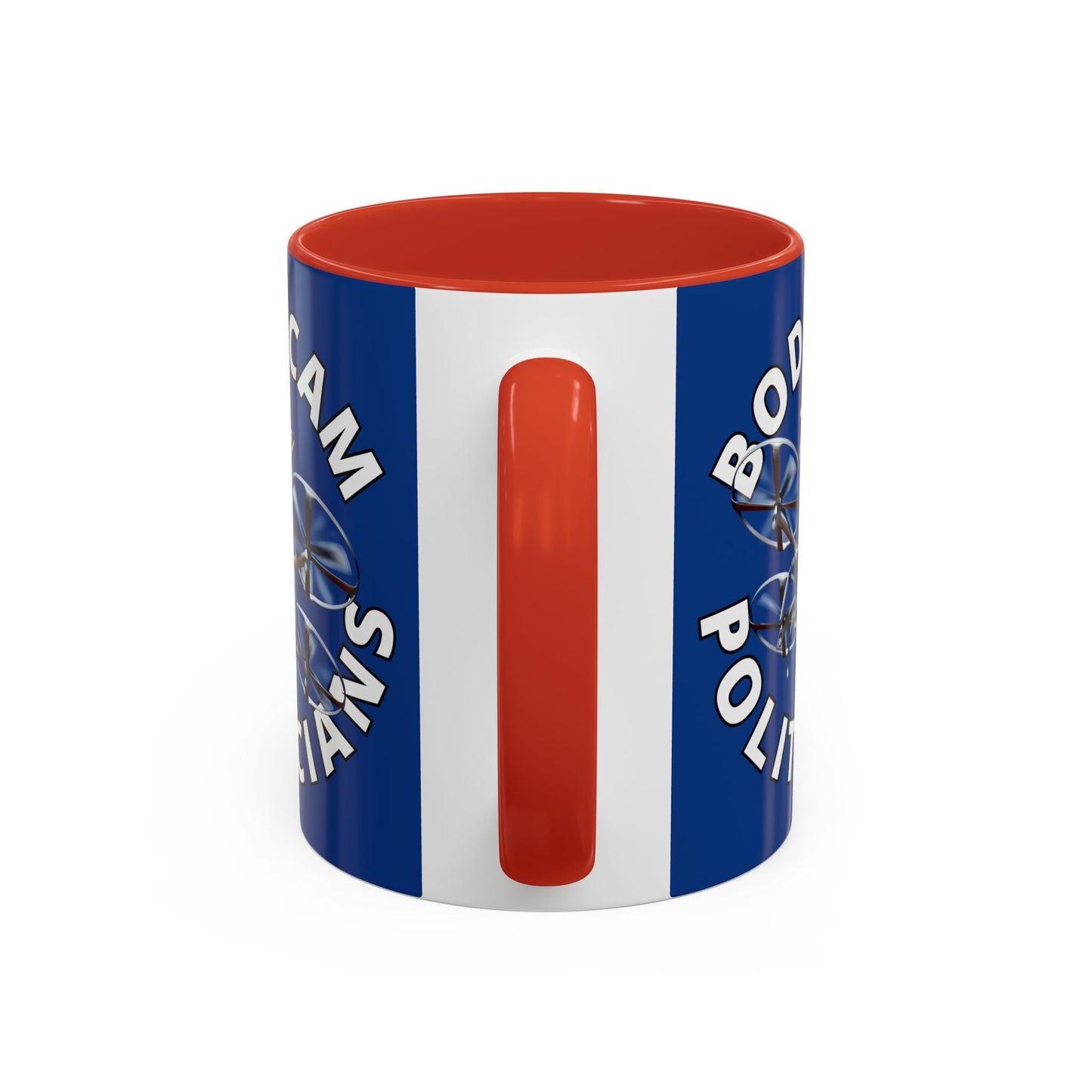 Bodycam the Politicians Drone Blue Accent Mug by cypherpunkgear.com – cypherpunkgear.com | Cypherpunk Merch