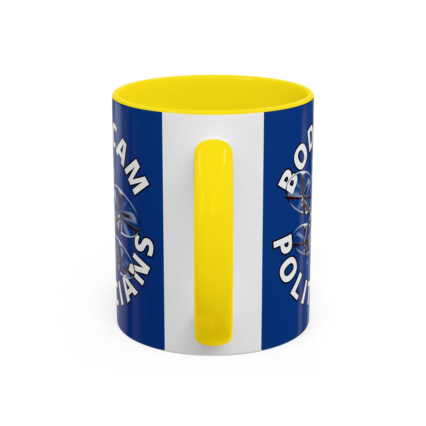Bodycam the Politicians Drone Blue Accent Mug by cypherpunkgear.com – cypherpunkgear.com | Cypherpunk Merch