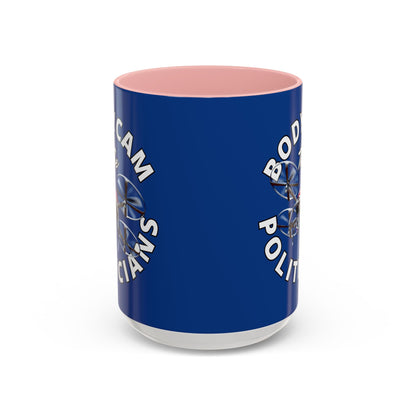 Bodycam the Politicians Drone Blue Accent Mug by cypherpunkgear.com – cypherpunkgear.com | Cypherpunk Merch