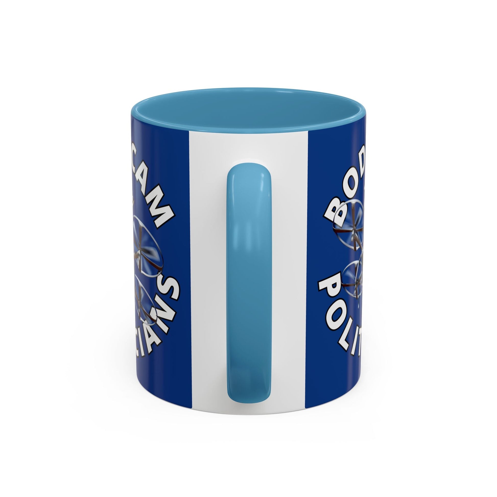Bodycam the Politicians Drone Blue Accent Mug by cypherpunkgear.com – cypherpunkgear.com | Cypherpunk Merch