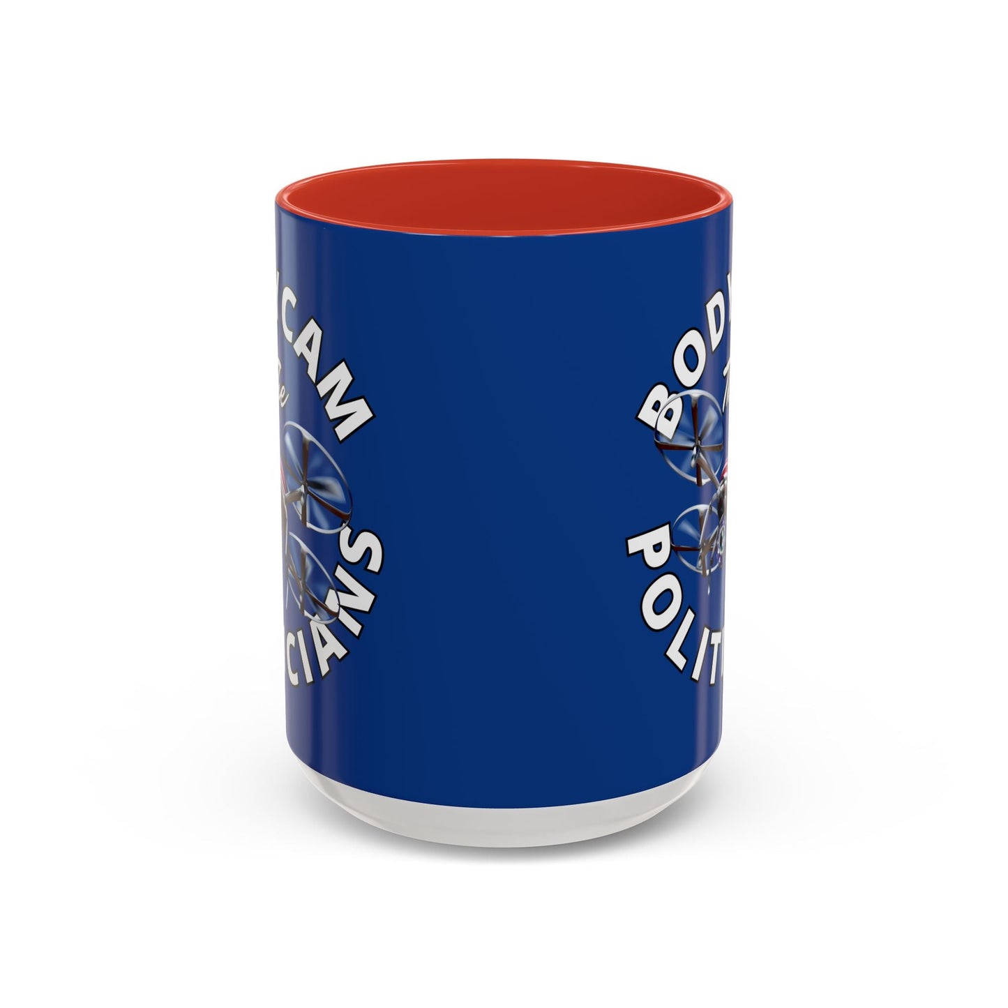 Bodycam the Politicians Drone Blue Accent Mug by cypherpunkgear.com – cypherpunkgear.com | Cypherpunk Merch