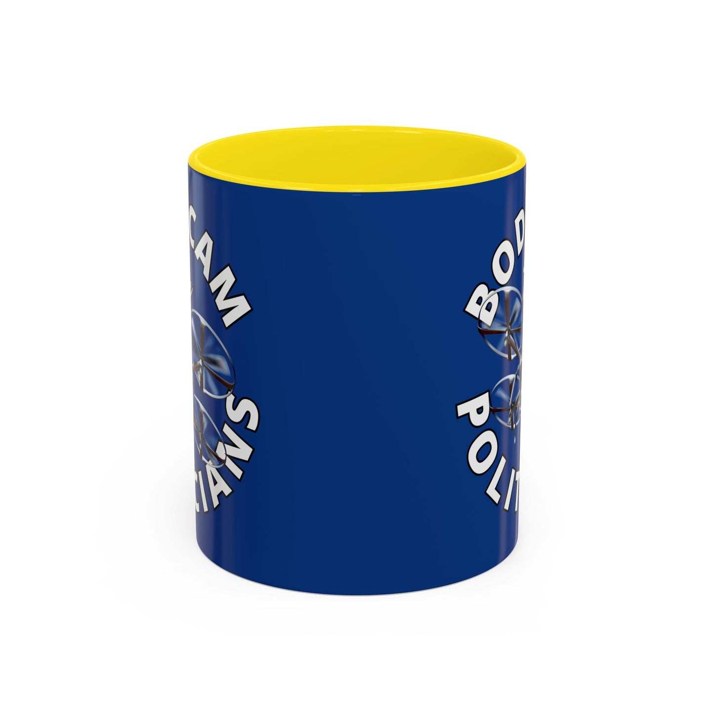Bodycam the Politicians Drone Blue Accent Mug by cypherpunkgear.com – cypherpunkgear.com | Cypherpunk Merch