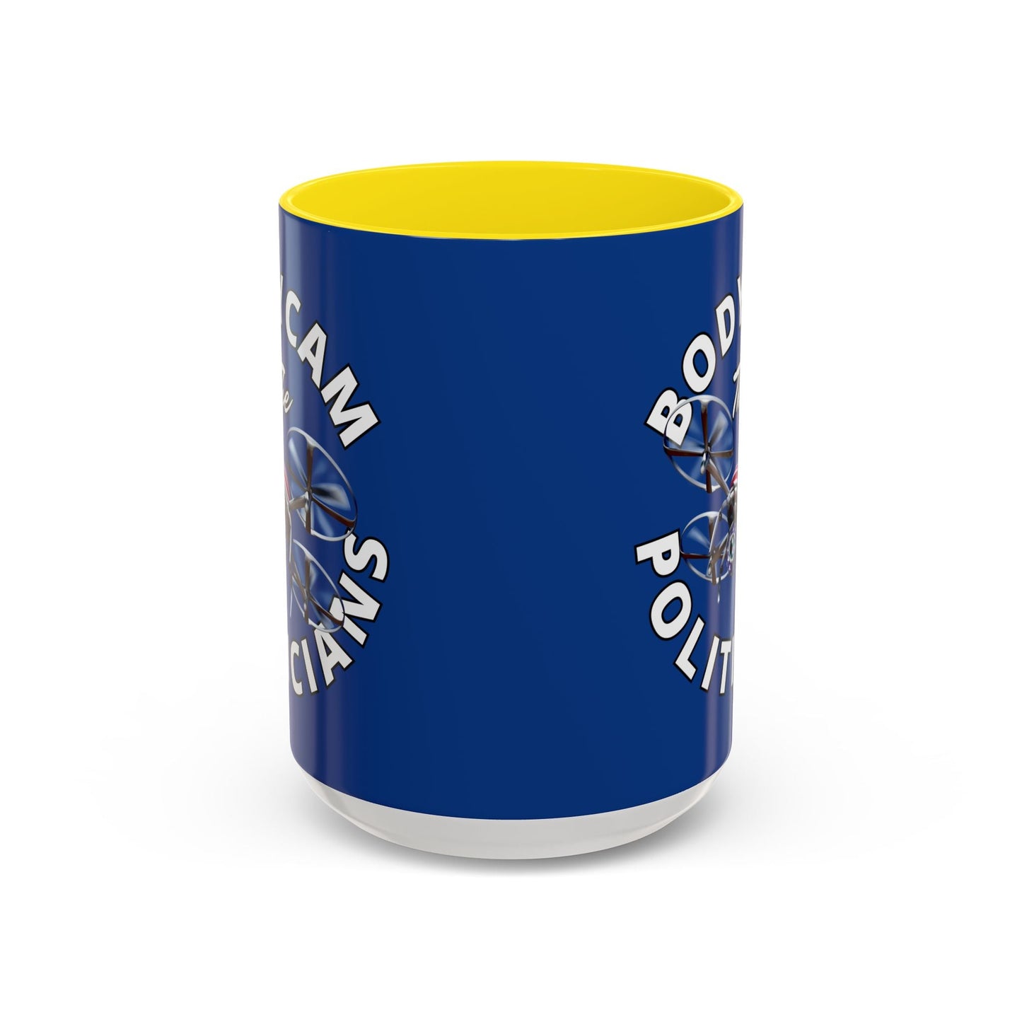 Bodycam the Politicians Drone Blue Accent Mug by cypherpunkgear.com – cypherpunkgear.com | Cypherpunk Merch