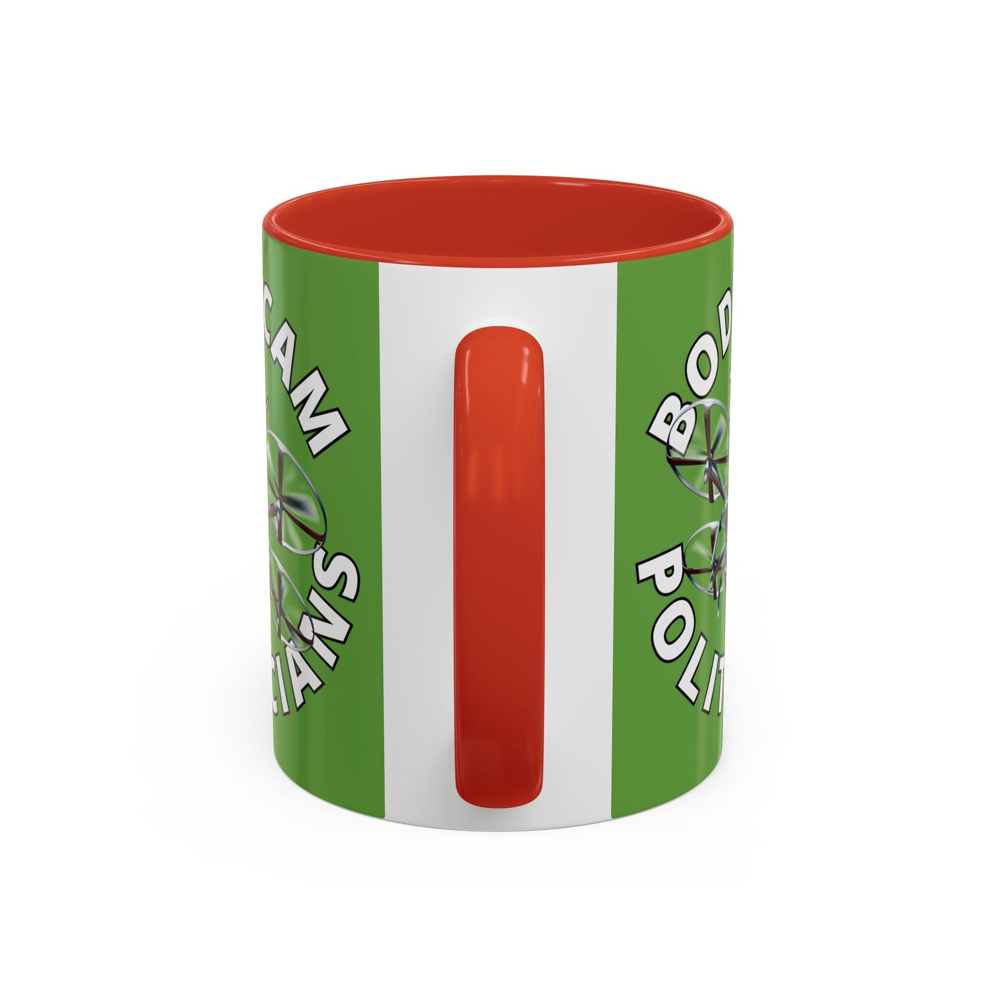 Bodycam the Politicians Drone Green Accent Mug by cypherpunkgear.com – cypherpunkgear.com | Cypherpunk Merch