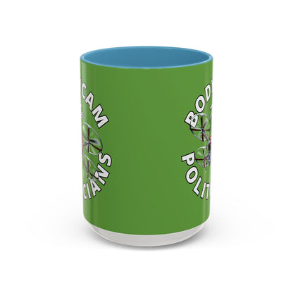 Bodycam the Politicians Drone Green Accent Mug by cypherpunkgear.com – cypherpunkgear.com | Cypherpunk Merch