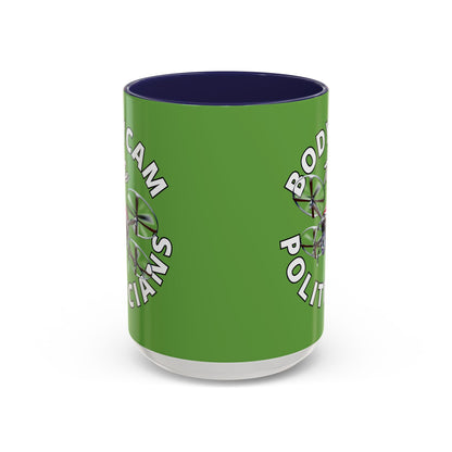 Bodycam the Politicians Drone Green Accent Mug by cypherpunkgear.com – cypherpunkgear.com | Cypherpunk Merch