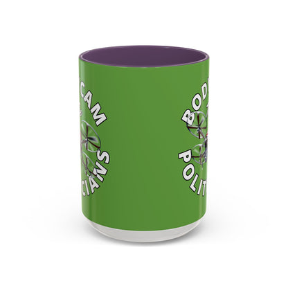 Bodycam the Politicians Drone Green Accent Mug by cypherpunkgear.com – cypherpunkgear.com | Cypherpunk Merch