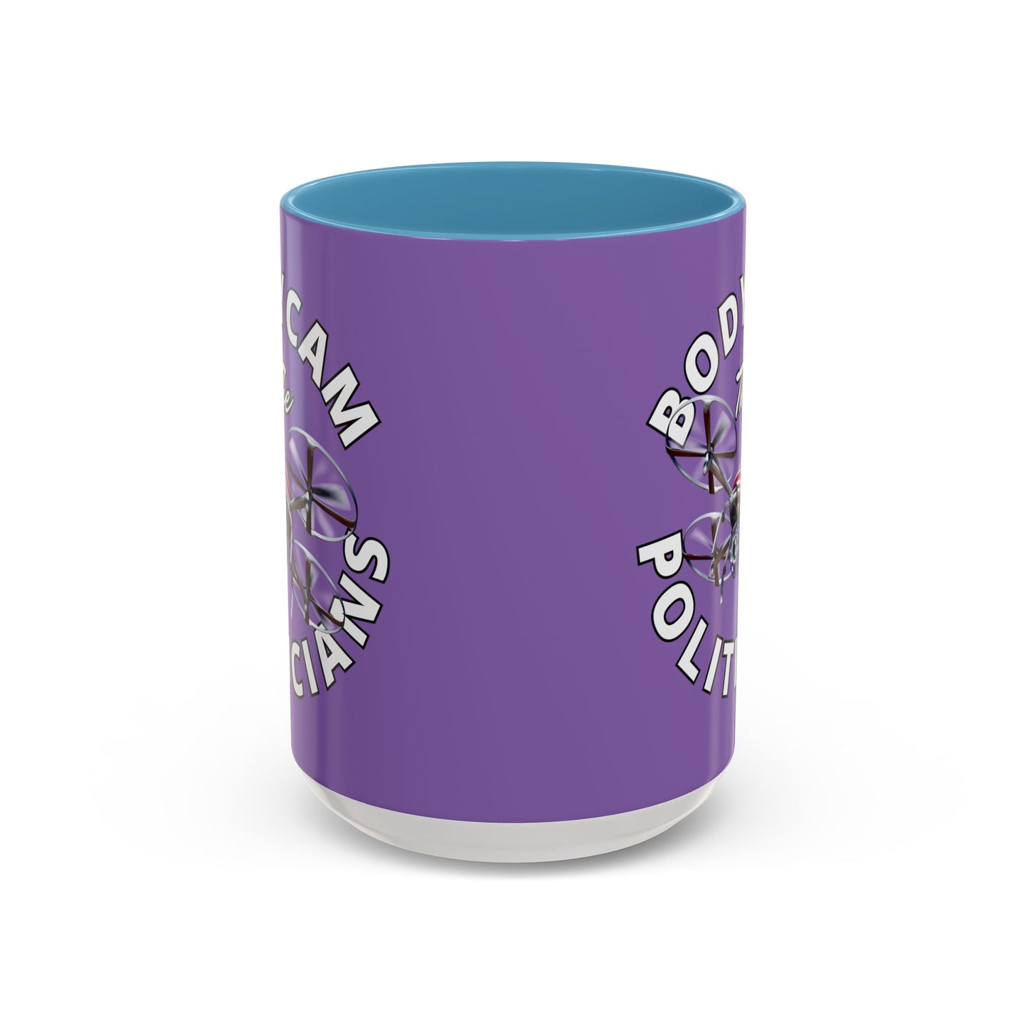 Bodycam the Politicians Drone Light Purple Accent Mug by cypherpunkgear.com – cypherpunkgear.com | Cypherpunk Merch