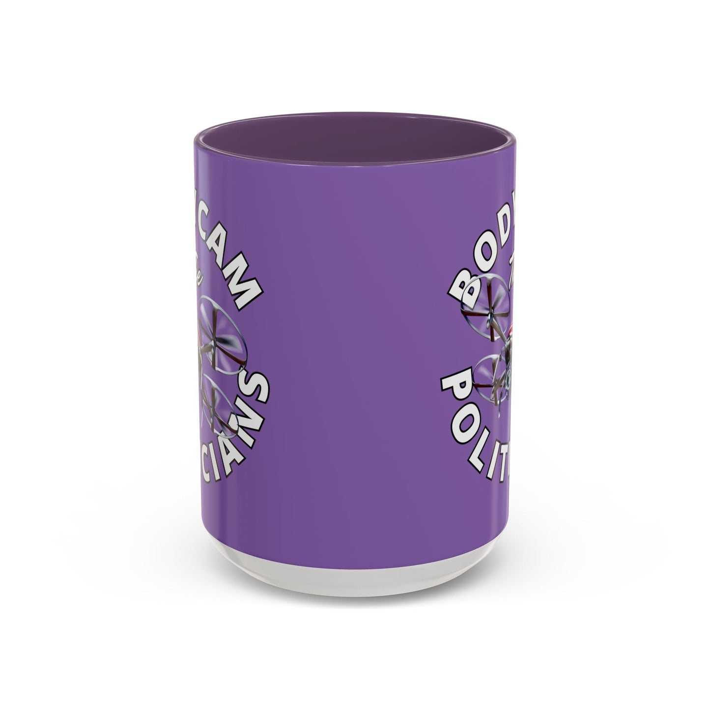 Bodycam the Politicians Drone Light Purple Accent Mug by cypherpunkgear.com – cypherpunkgear.com | Cypherpunk Merch