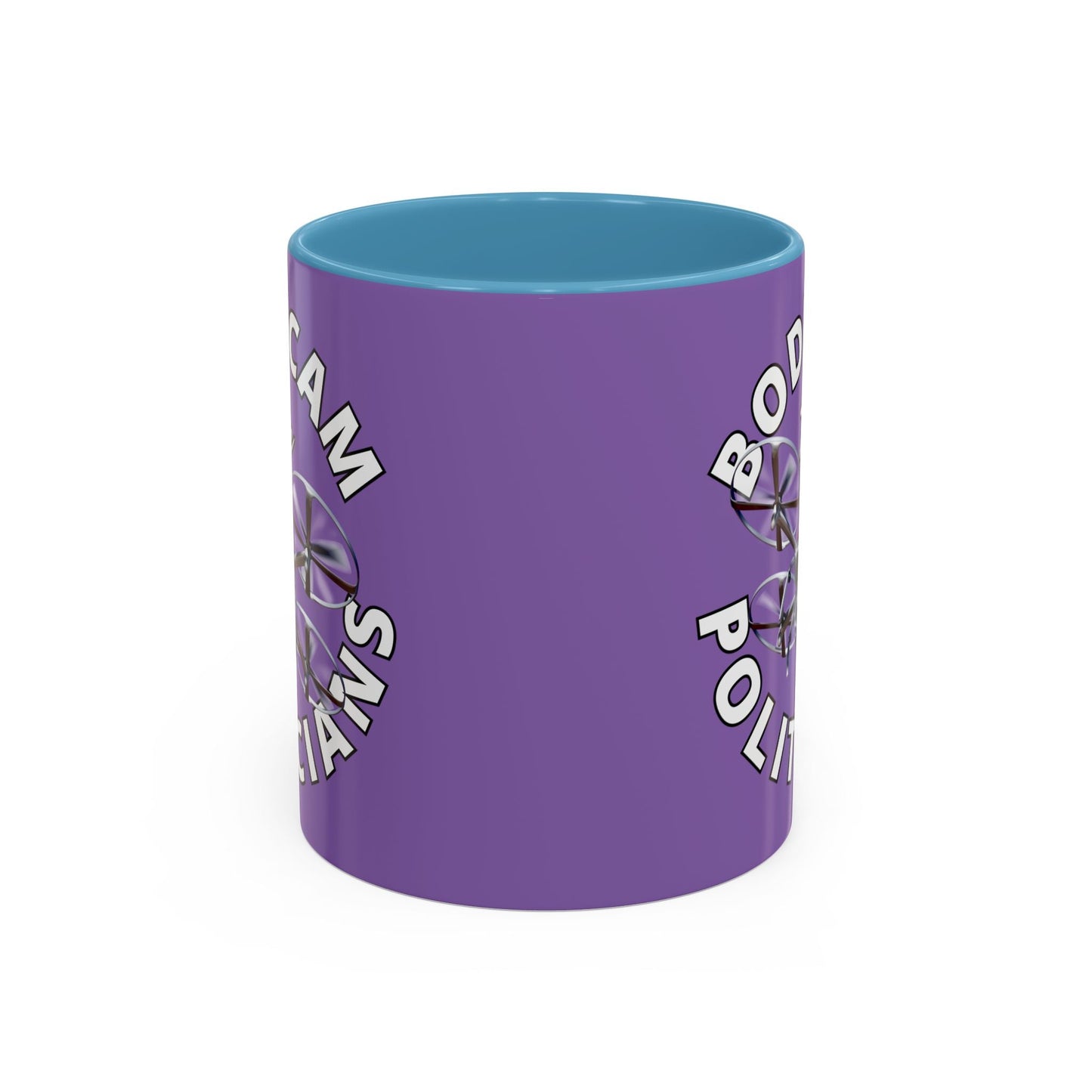Bodycam the Politicians Drone Light Purple Accent Mug by cypherpunkgear.com – cypherpunkgear.com | Cypherpunk Merch