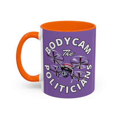 Bodycam the Politicians Drone Light Purple Accent Mug by cypherpunkgear.com – cypherpunkgear.com | Cypherpunk Merch
