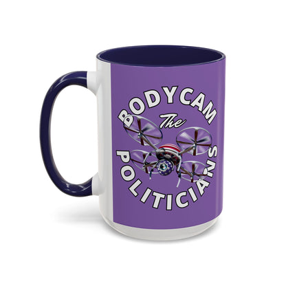 Bodycam the Politicians Drone Light Purple Accent Mug by cypherpunkgear.com – cypherpunkgear.com | Cypherpunk Merch