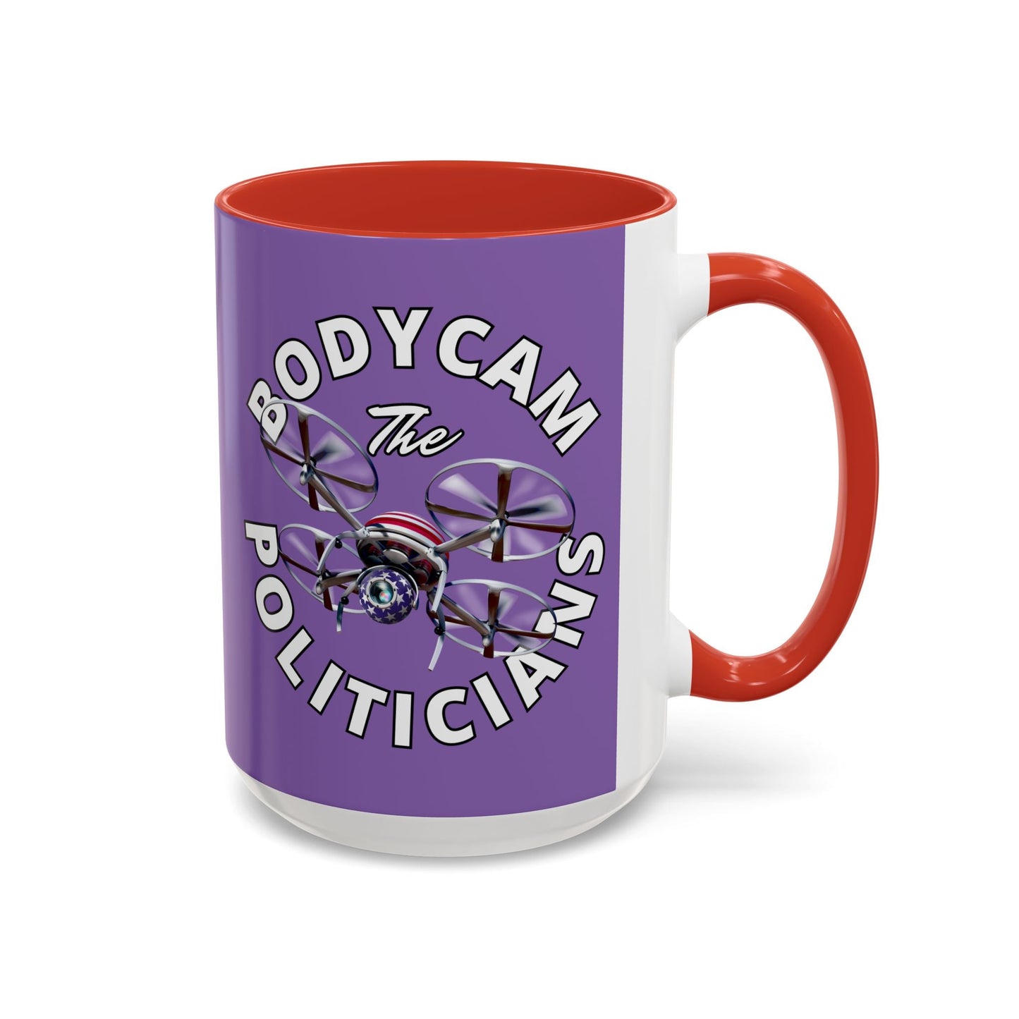 Bodycam the Politicians Drone Light Purple Accent Mug by cypherpunkgear.com – cypherpunkgear.com | Cypherpunk Merch