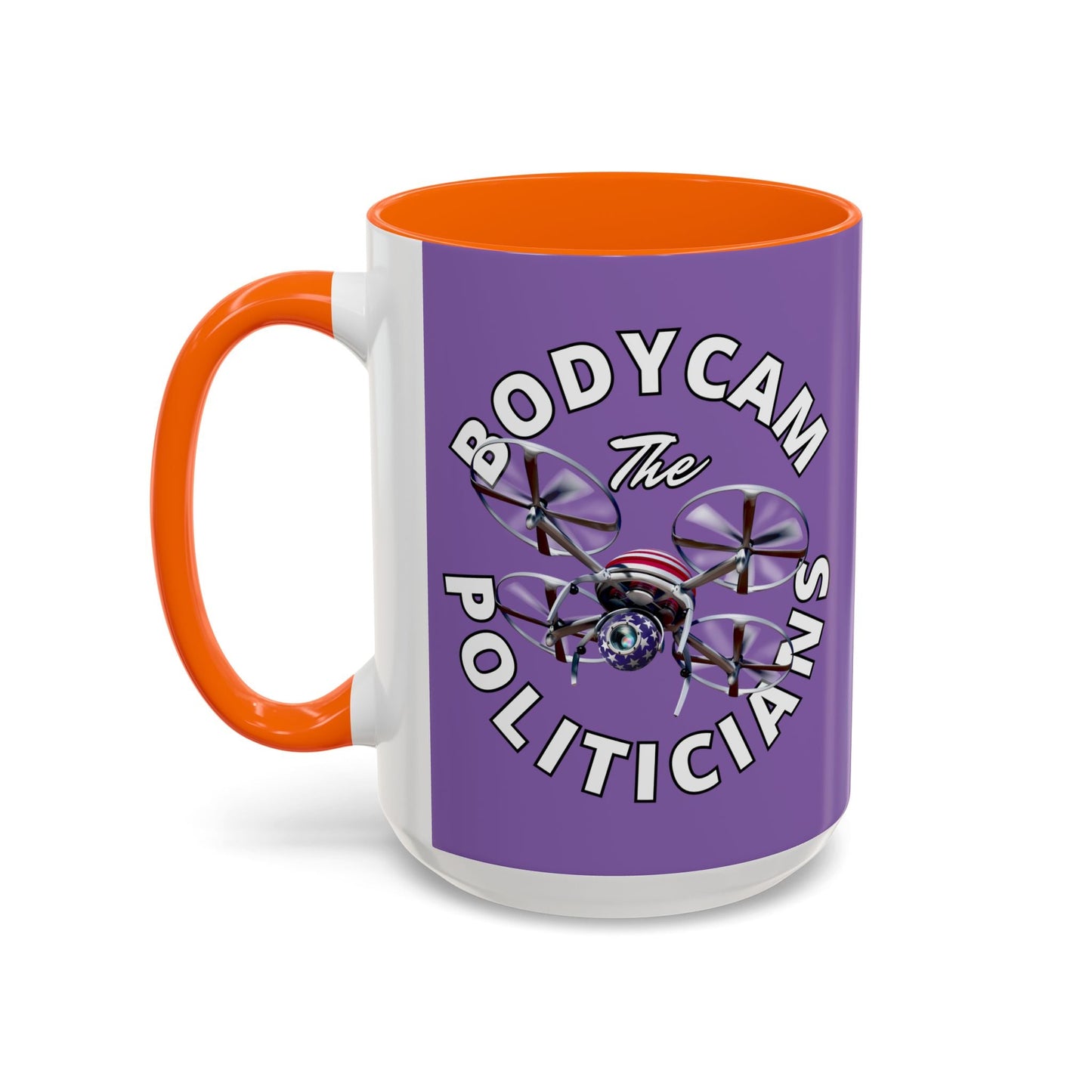Bodycam the Politicians Drone Light Purple Accent Mug by cypherpunkgear.com – cypherpunkgear.com | Cypherpunk Merch