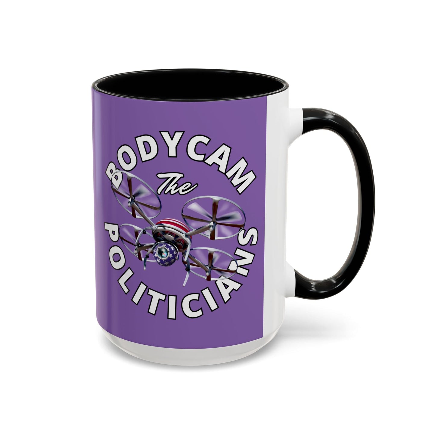 Bodycam the Politicians Drone Light Purple Accent Mug by cypherpunkgear.com – cypherpunkgear.com | Cypherpunk Merch