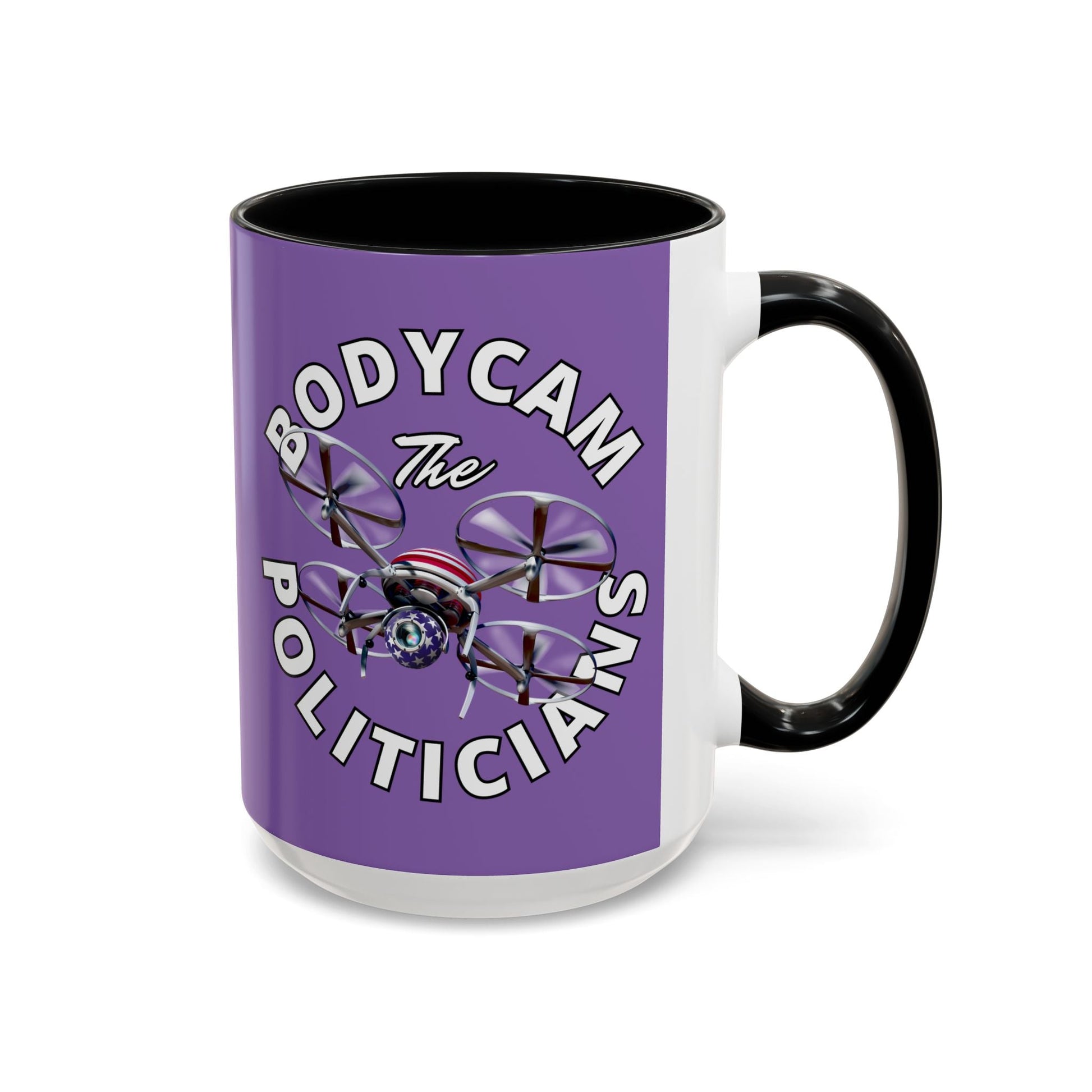 Bodycam the Politicians Drone Light Purple Accent Mug by cypherpunkgear.com – cypherpunkgear.com | Cypherpunk Merch