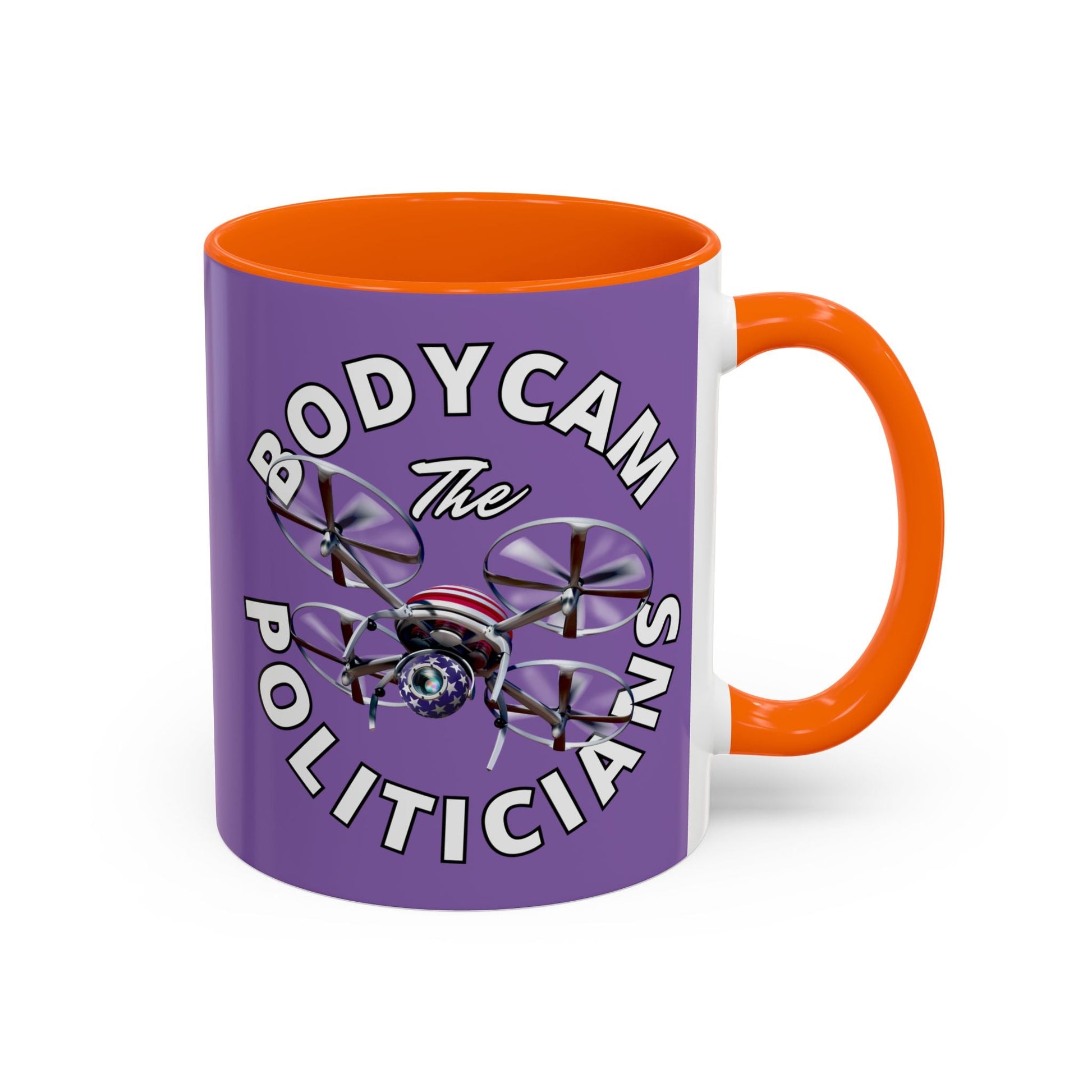 Bodycam the Politicians Drone Light Purple Accent Mug by cypherpunkgear.com – cypherpunkgear.com | Cypherpunk Merch