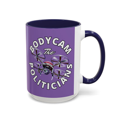Bodycam the Politicians Drone Light Purple Accent Mug by cypherpunkgear.com – cypherpunkgear.com | Cypherpunk Merch