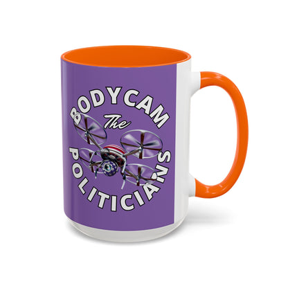 Bodycam the Politicians Drone Light Purple Accent Mug by cypherpunkgear.com – cypherpunkgear.com | Cypherpunk Merch