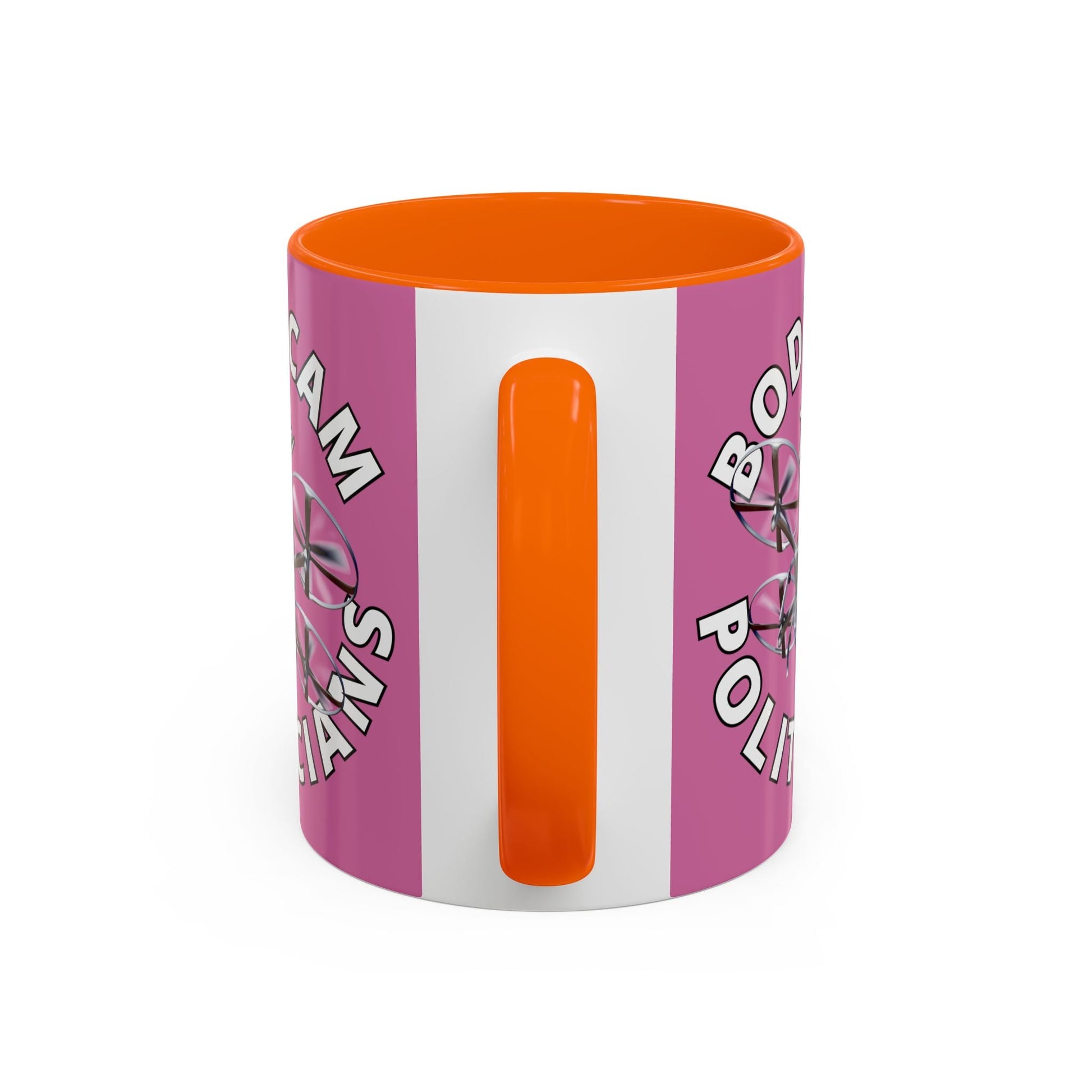 Bodycam the Politicians Drone Pink Accent Mug by cypherpunkgear.com – cypherpunkgear.com | Cypherpunk Merch