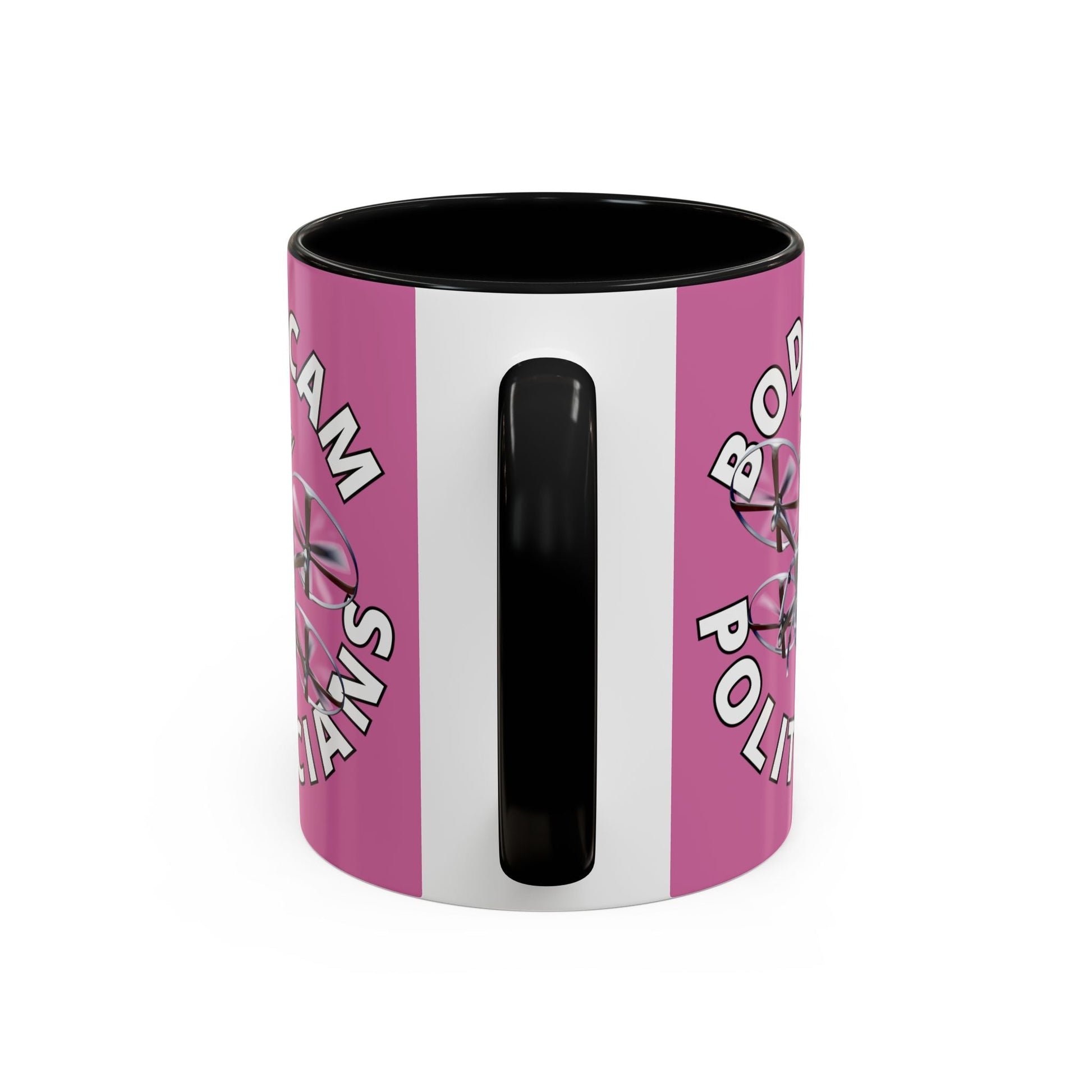 Bodycam the Politicians Drone Pink Accent Mug by cypherpunkgear.com – cypherpunkgear.com | Cypherpunk Merch