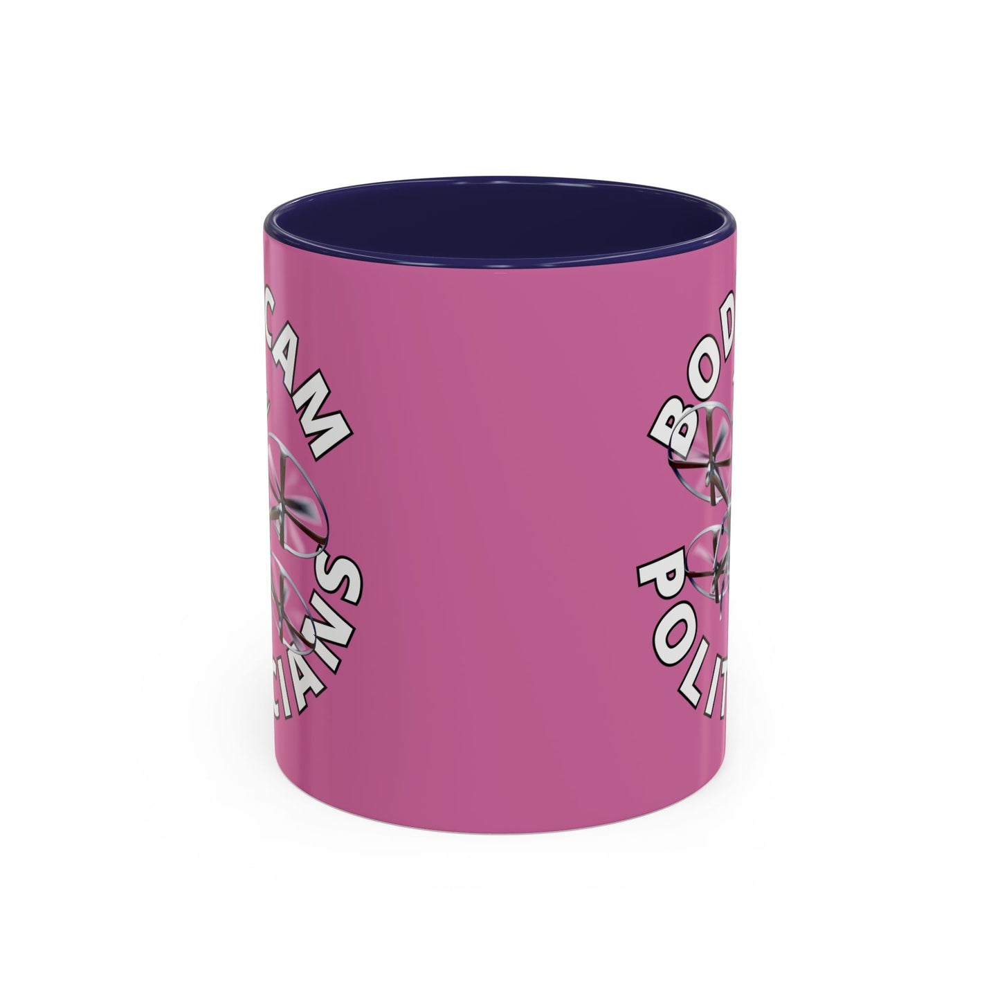 Bodycam the Politicians Drone Pink Accent Mug by cypherpunkgear.com – cypherpunkgear.com | Cypherpunk Merch