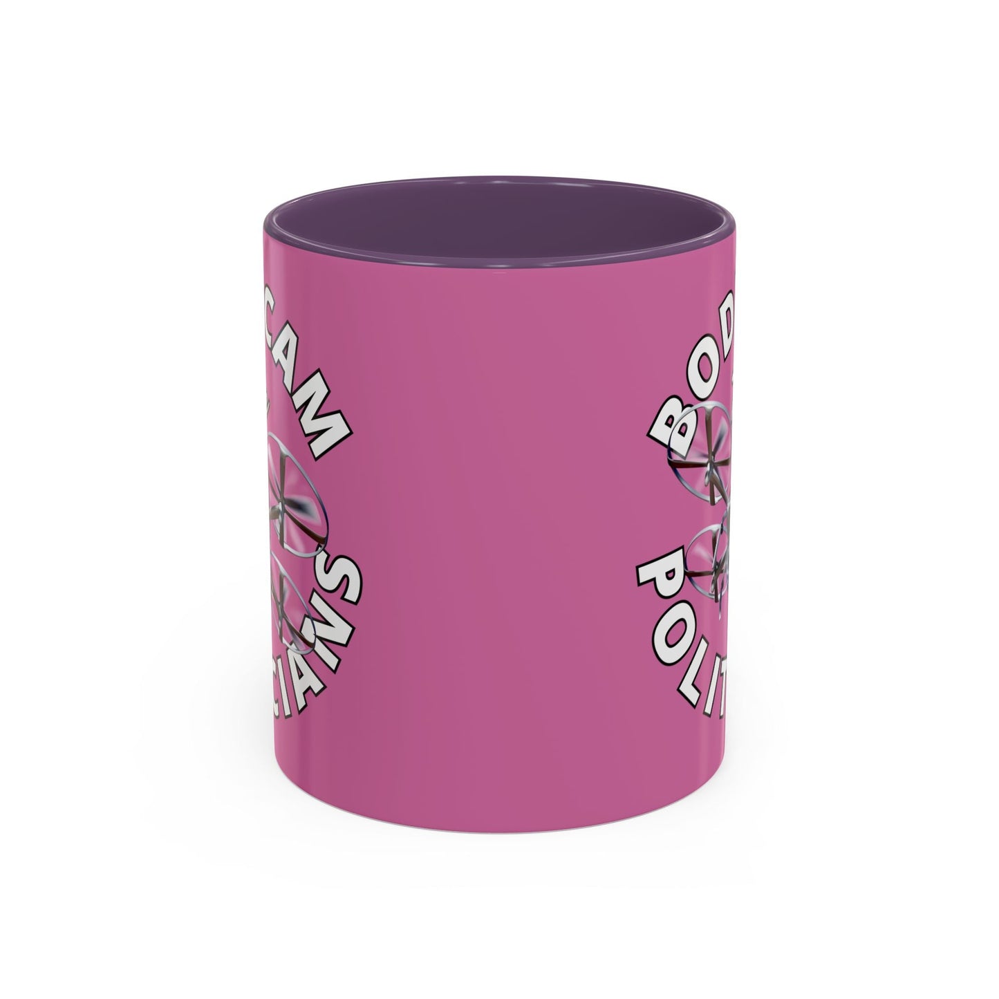 Bodycam the Politicians Drone Pink Accent Mug by cypherpunkgear.com – cypherpunkgear.com | Cypherpunk Merch