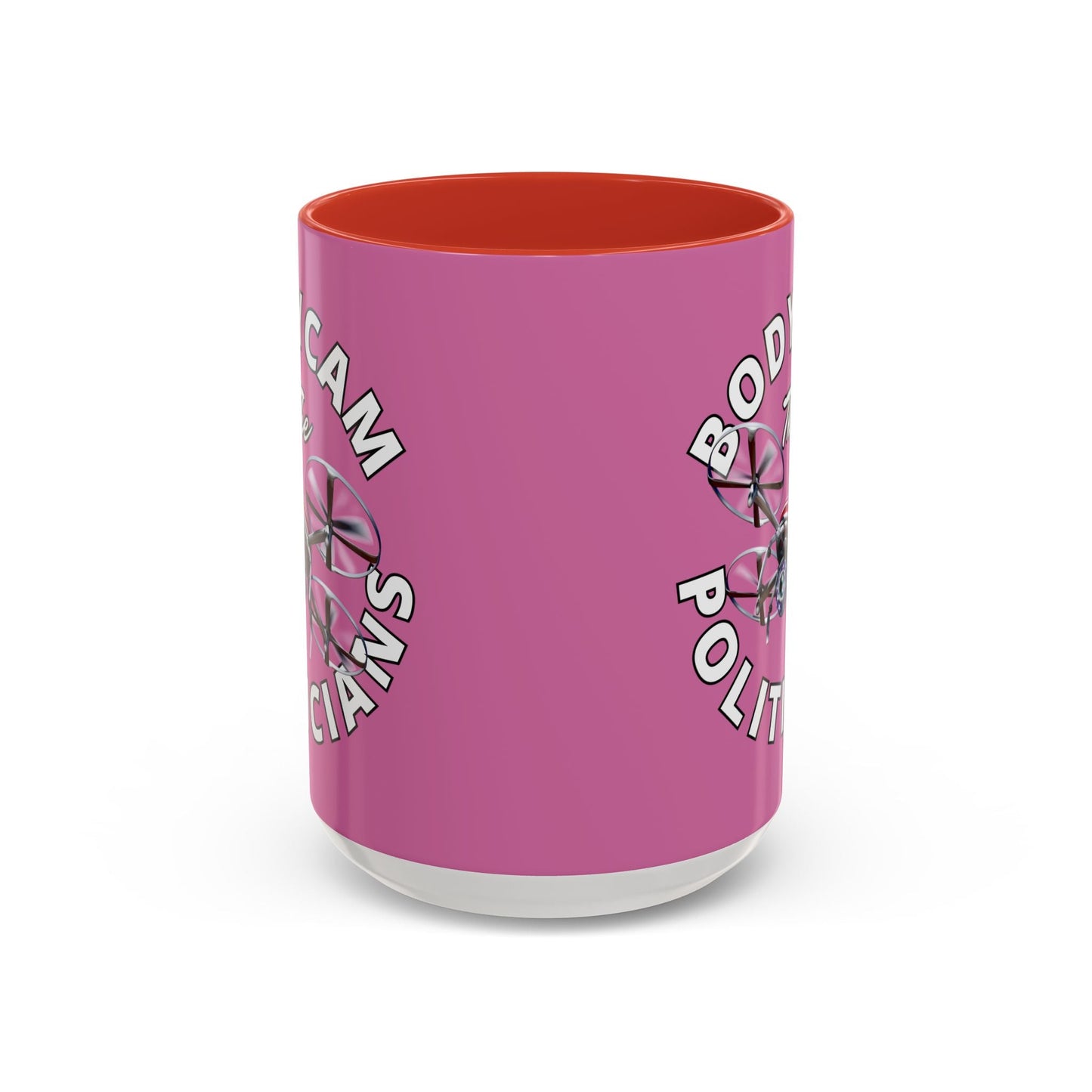 Bodycam the Politicians Drone Pink Accent Mug by cypherpunkgear.com – cypherpunkgear.com | Cypherpunk Merch