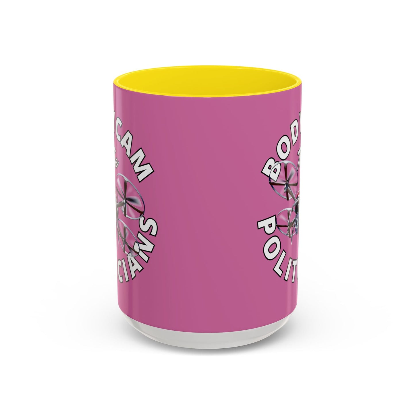 Bodycam the Politicians Drone Pink Accent Mug by cypherpunkgear.com – cypherpunkgear.com | Cypherpunk Merch