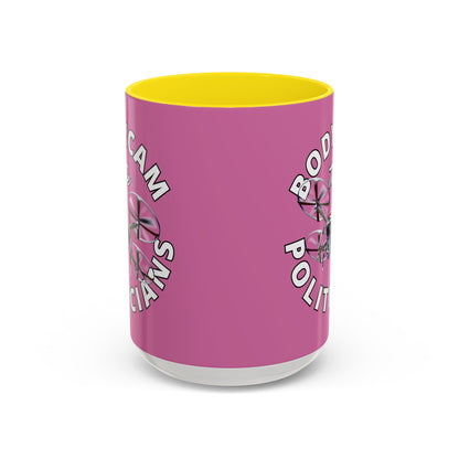 Bodycam the Politicians Drone Pink Accent Mug by cypherpunkgear.com – cypherpunkgear.com | Cypherpunk Merch