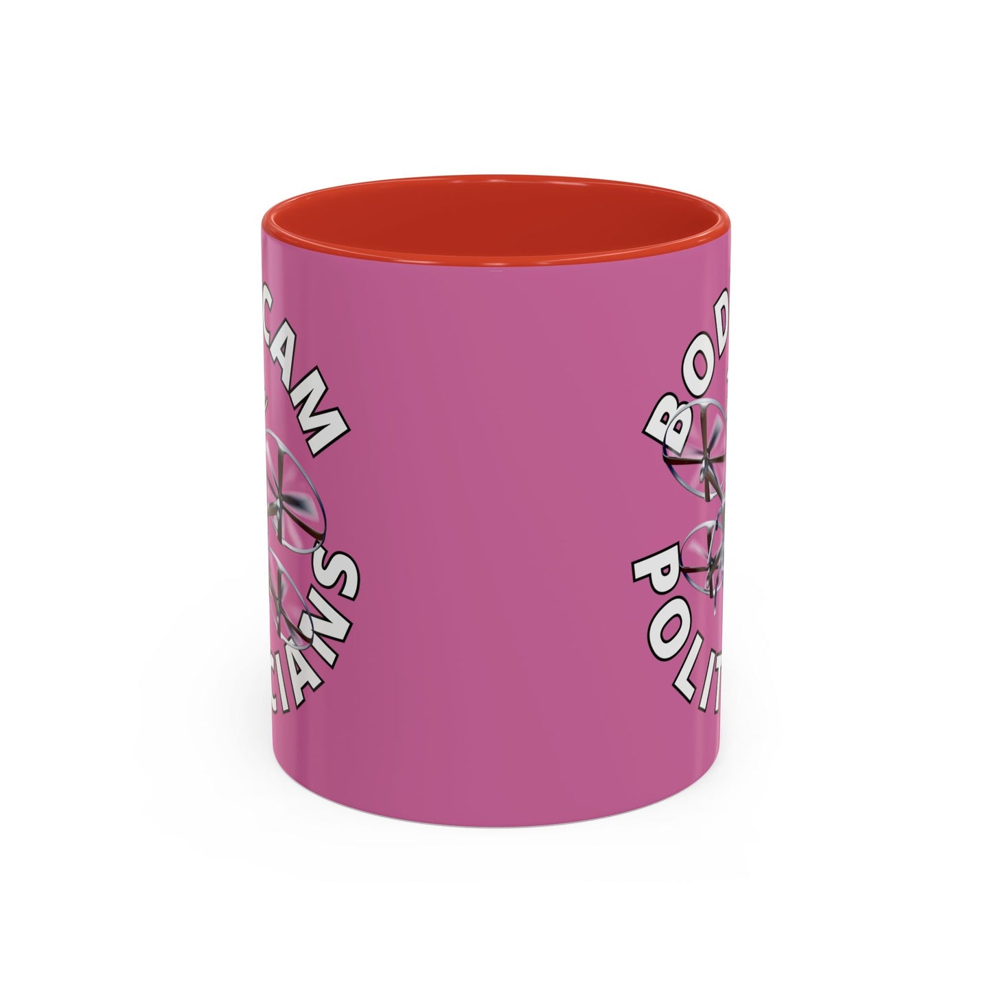 Bodycam the Politicians Drone Pink Accent Mug by cypherpunkgear.com – cypherpunkgear.com | Cypherpunk Merch