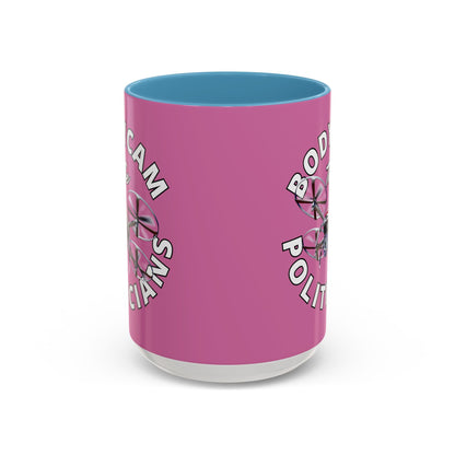 Bodycam the Politicians Drone Pink Accent Mug by cypherpunkgear.com – cypherpunkgear.com | Cypherpunk Merch