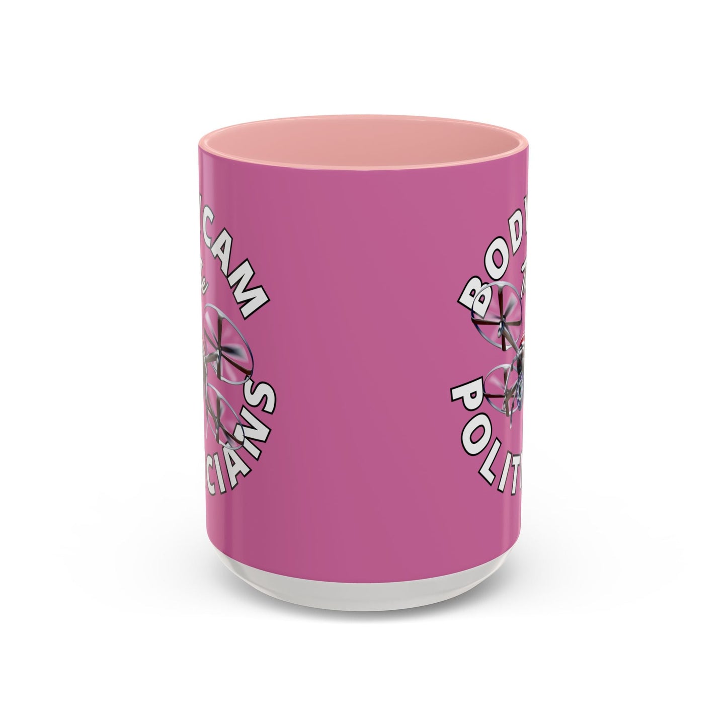 Bodycam the Politicians Drone Pink Accent Mug by cypherpunkgear.com – cypherpunkgear.com | Cypherpunk Merch