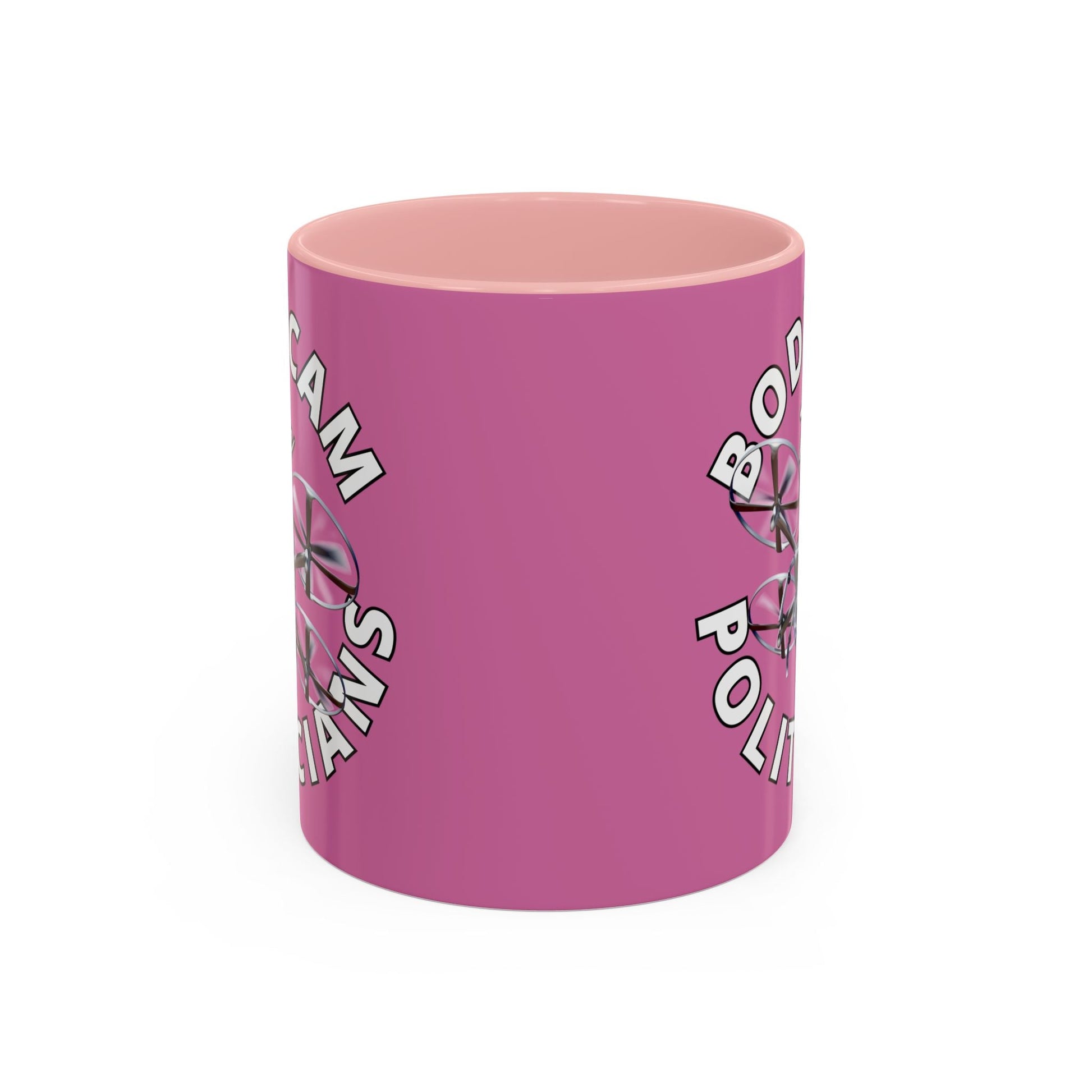 Bodycam the Politicians Drone Pink Accent Mug by cypherpunkgear.com – cypherpunkgear.com | Cypherpunk Merch