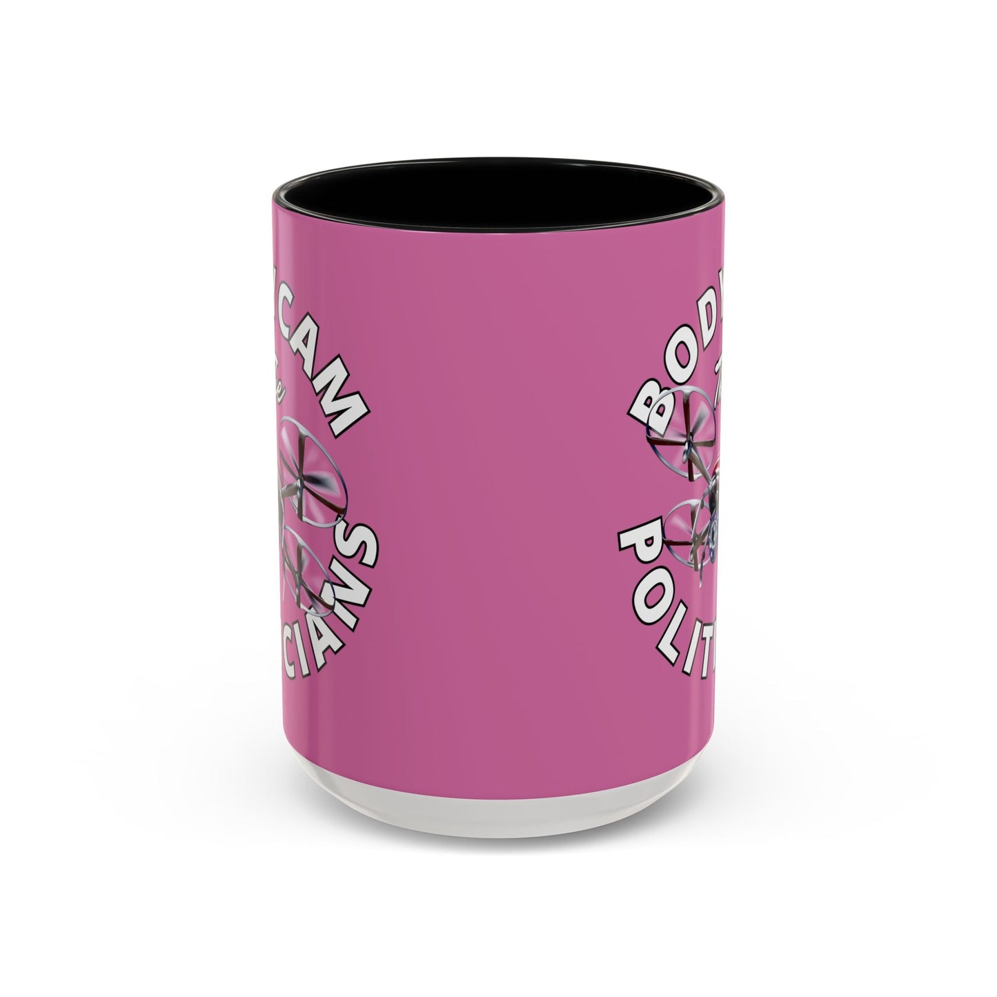 Bodycam the Politicians Drone Pink Accent Mug by cypherpunkgear.com – cypherpunkgear.com | Cypherpunk Merch