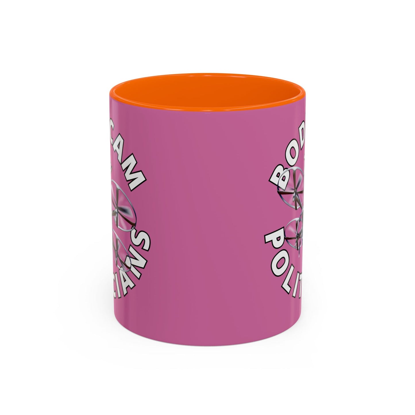 Bodycam the Politicians Drone Pink Accent Mug by cypherpunkgear.com – cypherpunkgear.com | Cypherpunk Merch