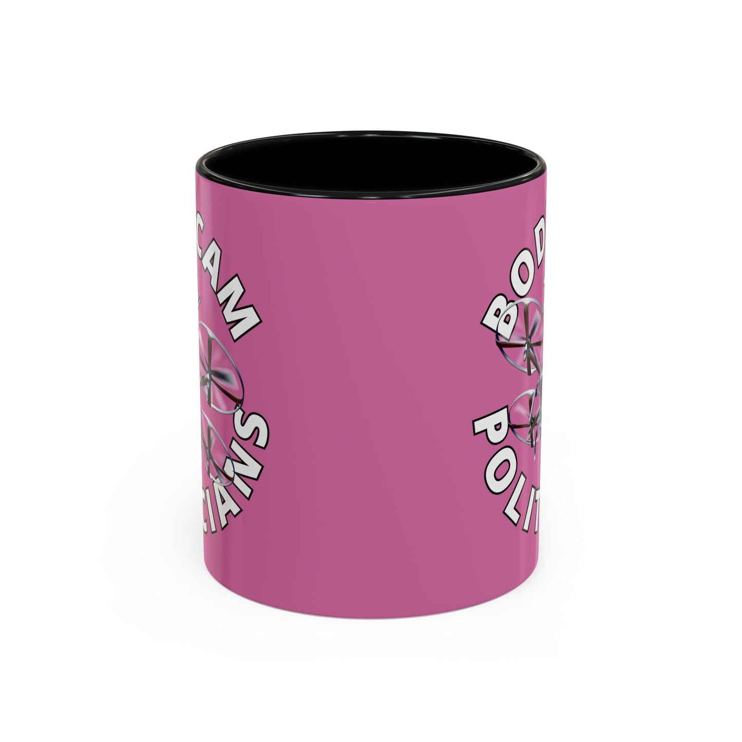 Bodycam the Politicians Drone Pink Accent Mug by cypherpunkgear.com – cypherpunkgear.com | Cypherpunk Merch